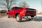 3.0 Inch-2.5 Inch Cat-Back Dual Rear Exit Exhaust System with Twin 4.0 Inch Polished Pro-Series Tips 19-23 Chevrolet Silverado/GMC Sierra 1500 157 Inch Wheel Base Corsa Performance