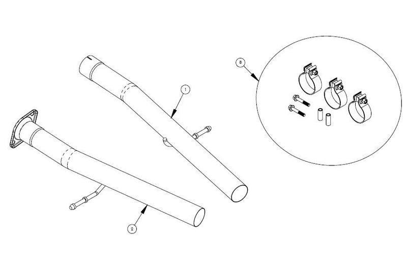 2.75 Inch Non-Resonated Head Pipe Sport to Xtreme Conversion Kit 18-24 Dodge Durango Corsa Performance