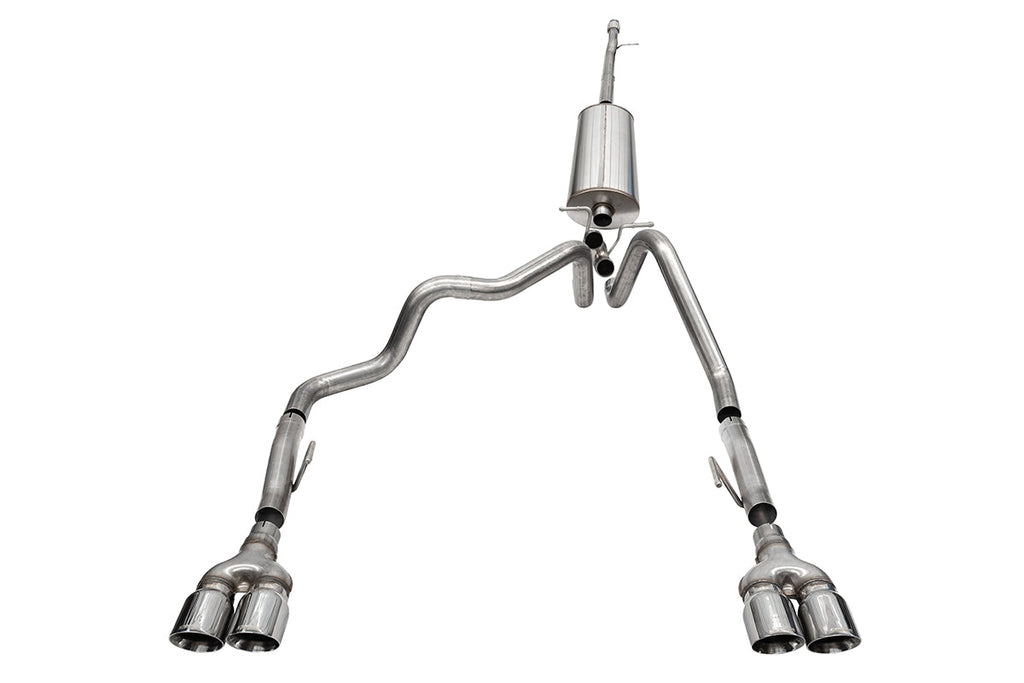 3.0 Inch Dual Rear Exit Cat-Back Exhaust System with Twin 4.0 Inch Tips 22-24 Chevrolet Silverado ZR2/22-23 GMC Sierra AT4X 147.5 Inch Wheel Base Corsa Performance