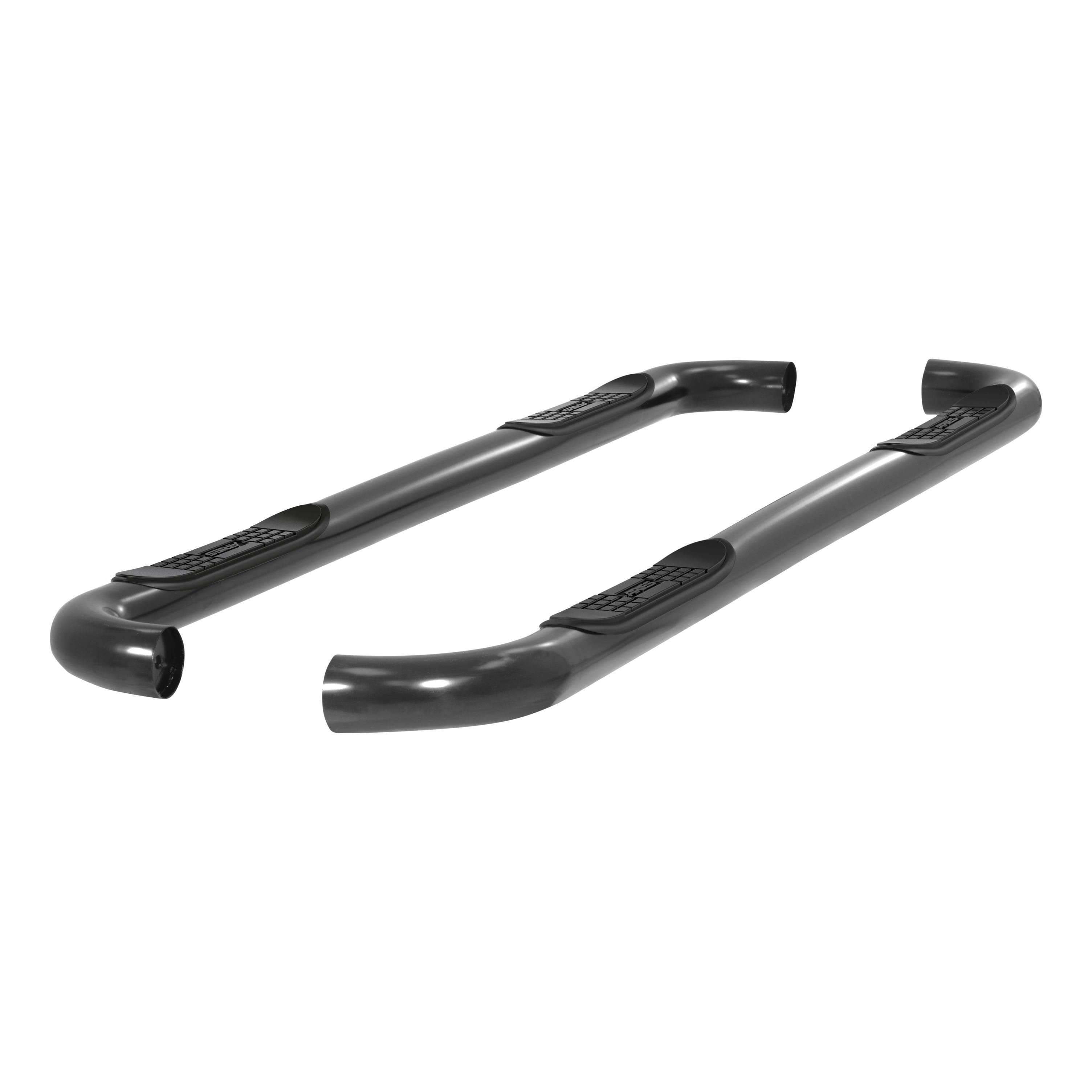 ARIES 3" Round Black Stainless Side Bars, 1999-2016 Ford F-250/F-350 Super Duty, 2008-2016 Ford F-450 Super Duty