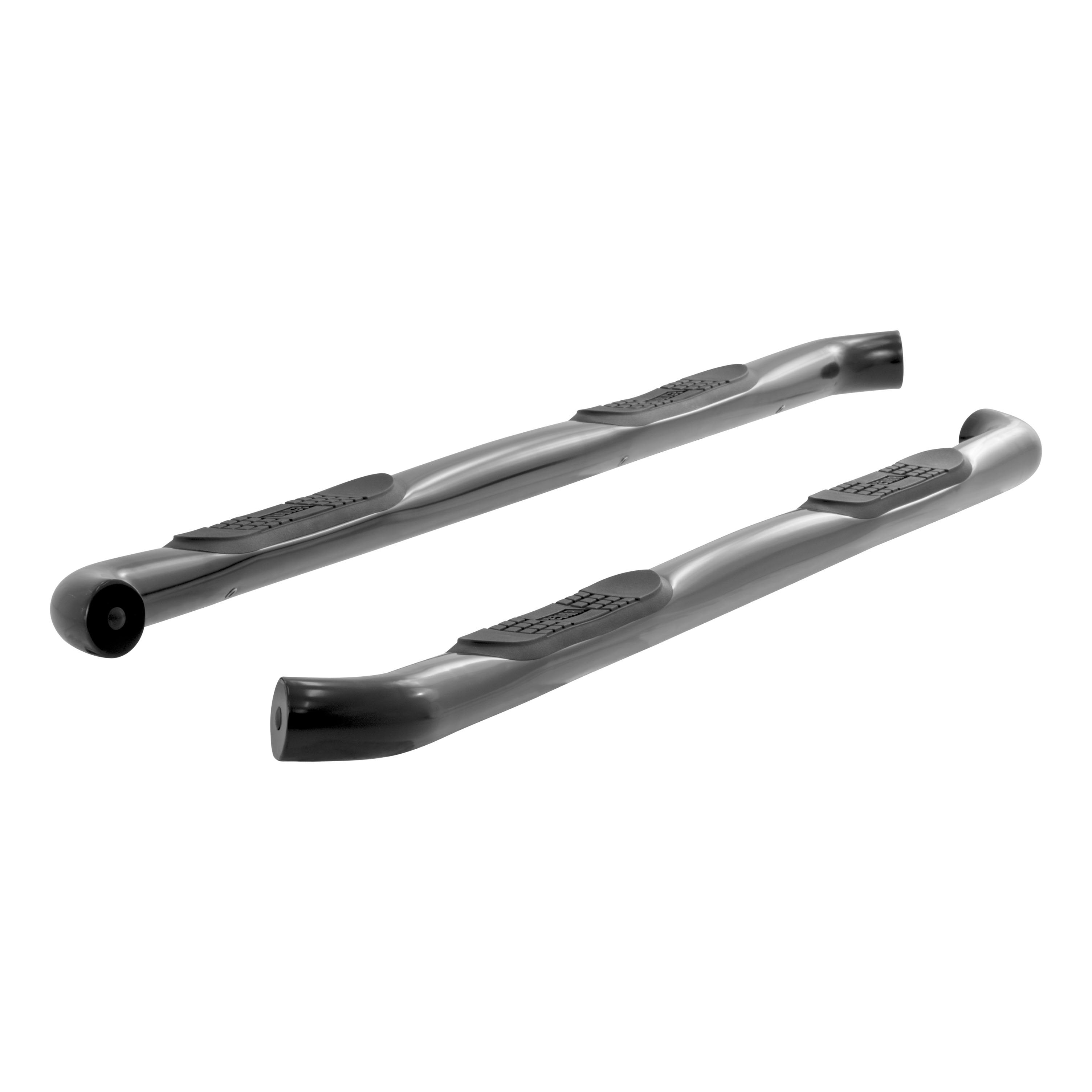 ARIES 3" Round Black Stainless Side Bars, 2015-2026 Ford F-150, 2017-2026 Ford F-250/F-350/F-450/F-550 Super Duty, 2022-2025 Ford F-150 Lightning