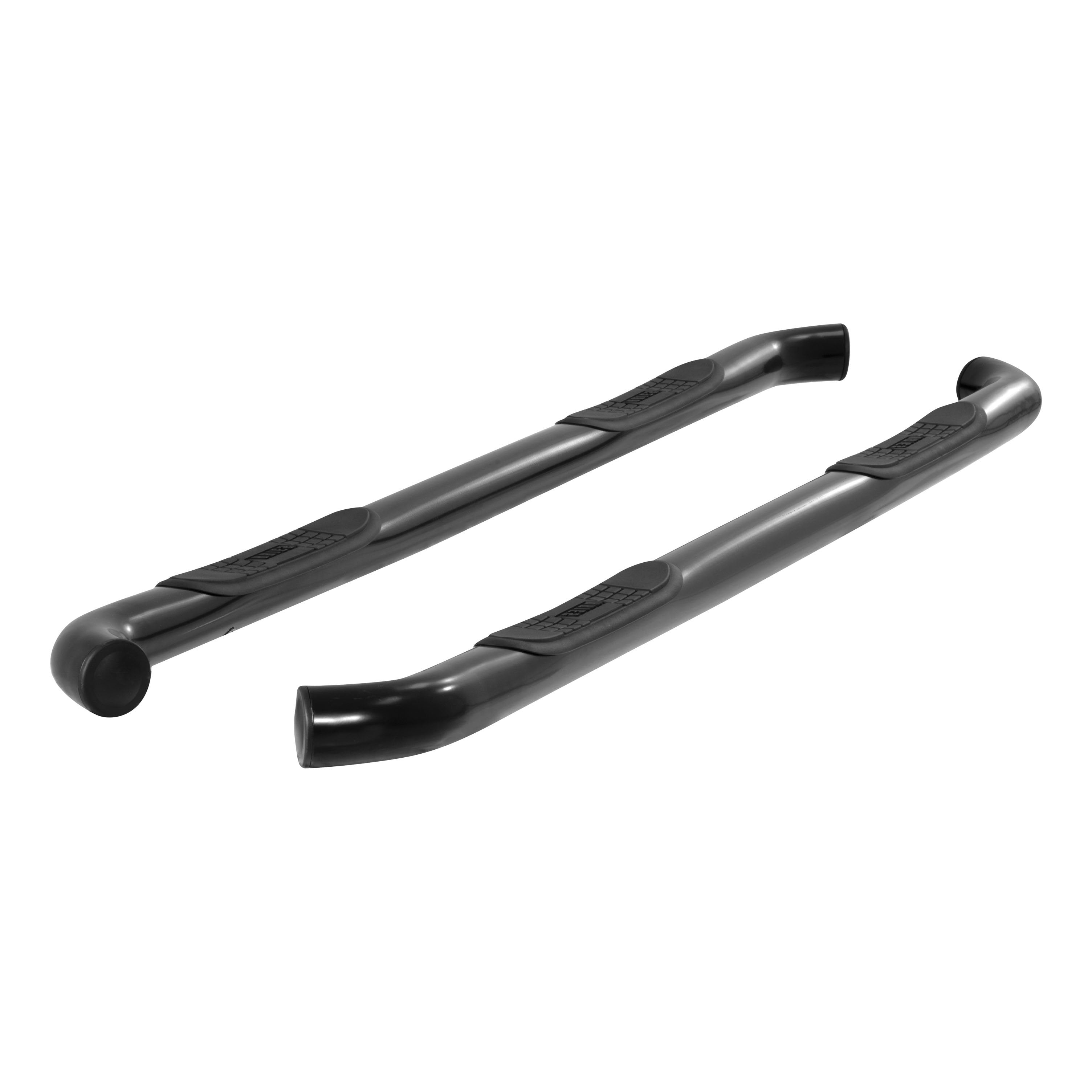 ARIES 3" Round Black Stainless Side Bars, 2015-2026 Ford F-150, 2017-2026 Ford F-250/F-350/F-450/F-550 Super Duty