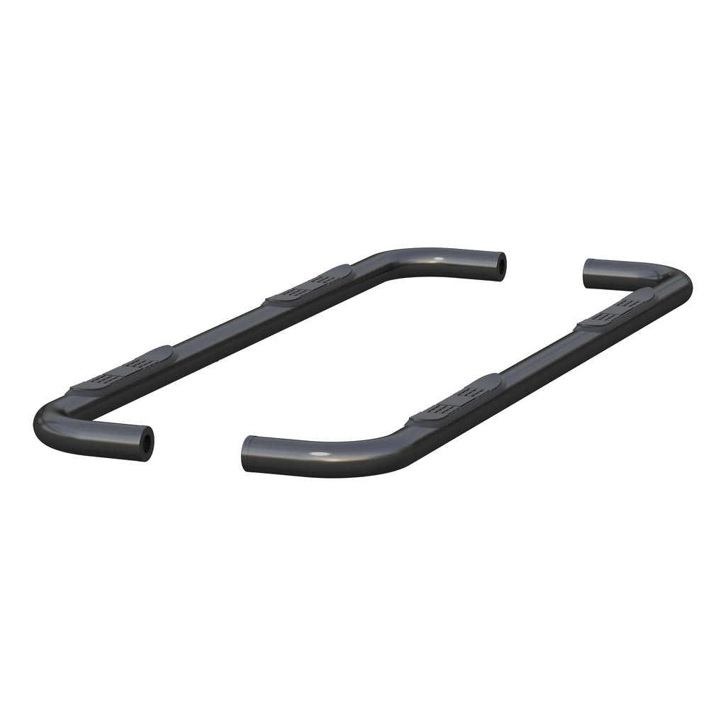 ARIES 3" Round Black Stainless Side Bars, 2019-2026 Chevy/GMC Silverado/Sierra 1500, 2020-2026 Chevy/GMC Silverado/Sierra 2500HD/3500HD