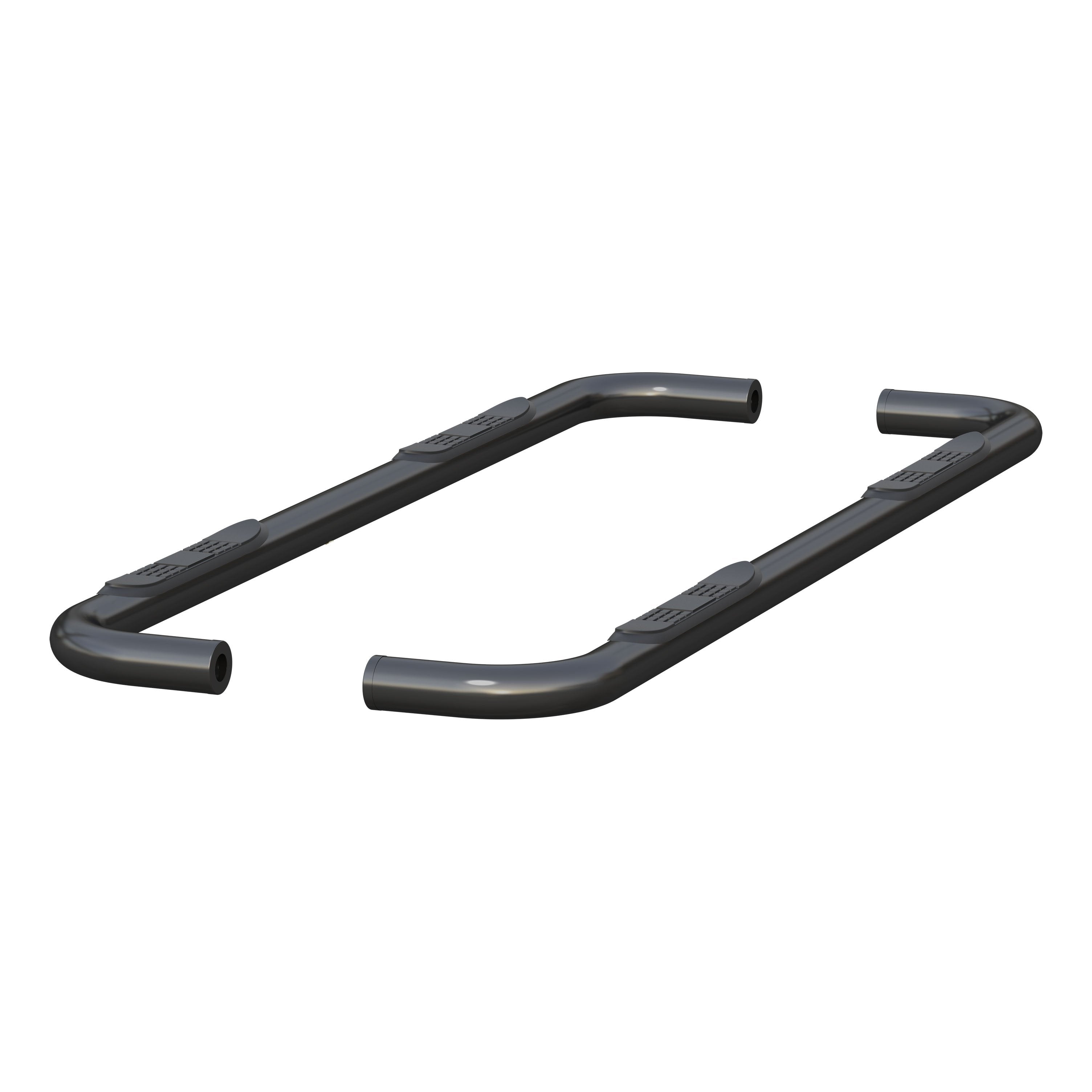 ARIES 3" Round Black Stainless Side Bars, 2019-2026 Chevy/GMC Silverado/Sierra 1500, 2020-2026 Chevy/GMC Silverado/Sierra 2500HD/3500HD