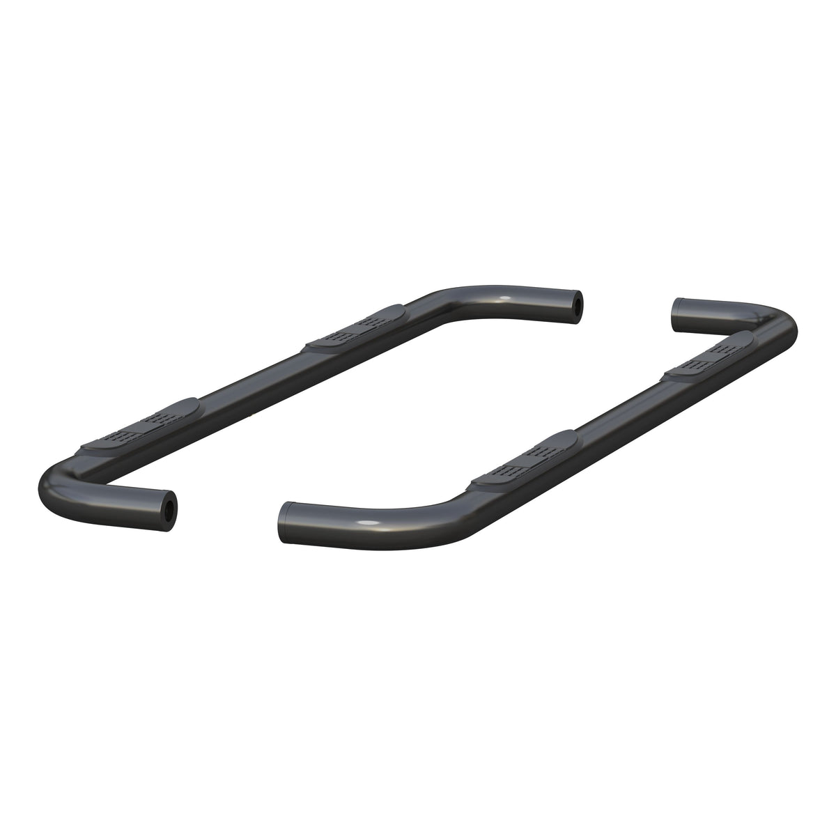 ARIES 3" Round Black Stainless Side Bars, 2019-2026 Chevy/GMC Silverado/Sierra 1500, 2020-2026 Chevy/GMC Silverado/Sierra 2500HD/3500HD