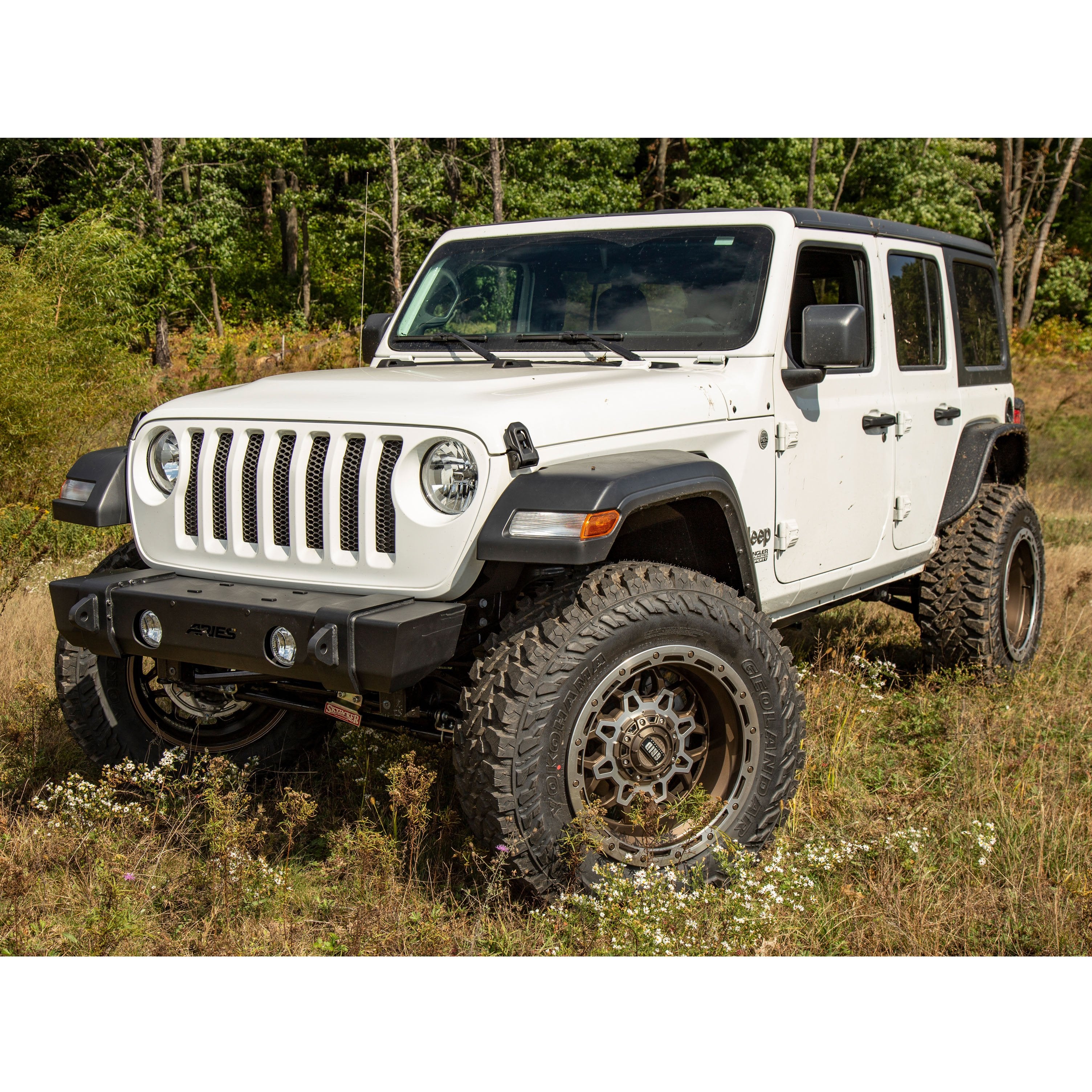 ARIES TrailCrusher Jeep Wrangler JL, Gladiator Steel Front Bumper, 12.5K, 2018-2026 Jeep Wrangler, 2020-2026 Jeep Gladiator