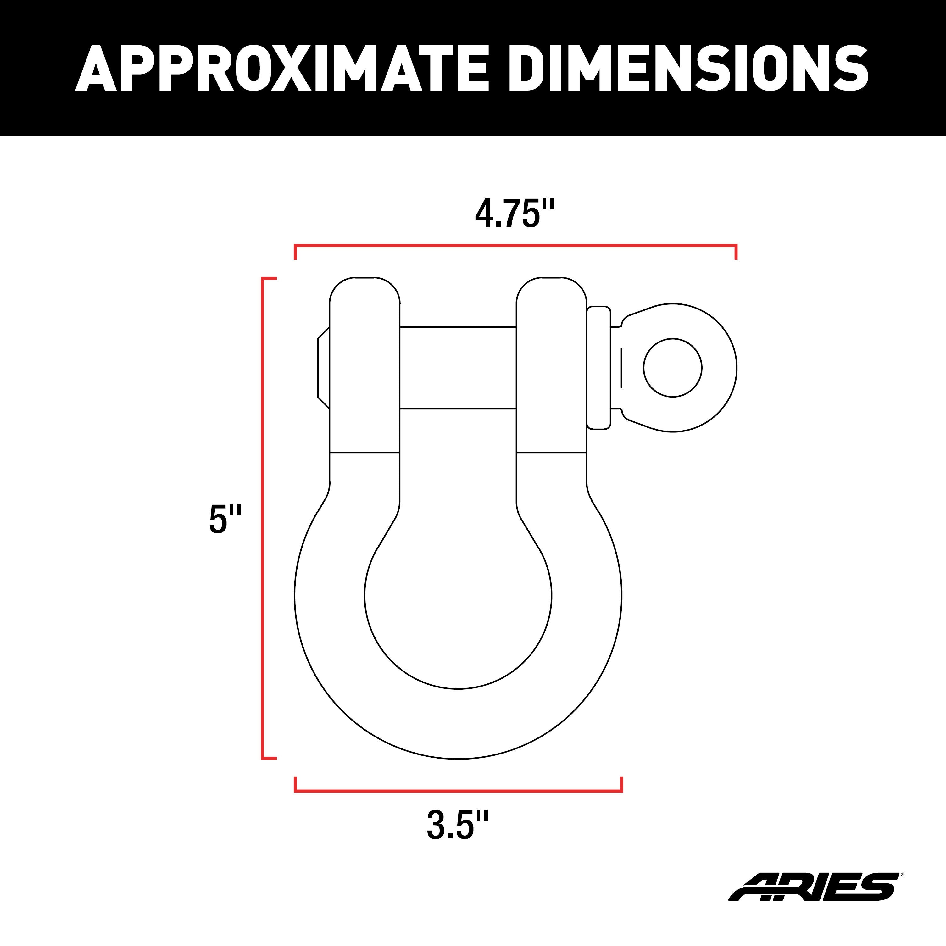 ARIES Off-Road D-Ring Shackles (12,500 lbs, 2-Pack)