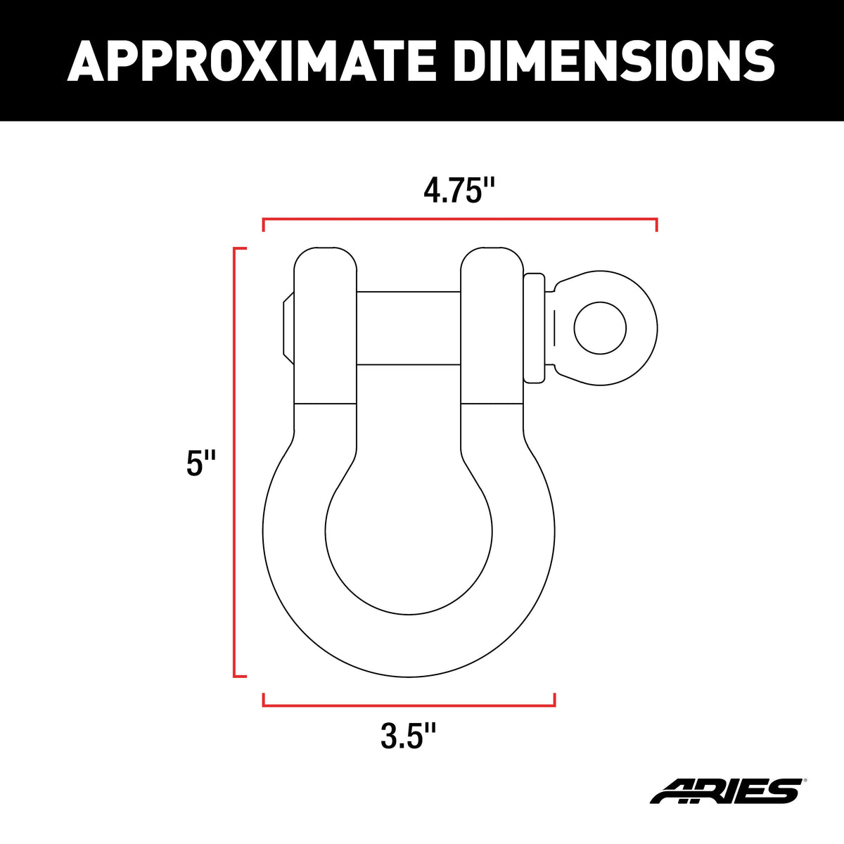 ARIES Off-Road D-Ring Shackles (12,500 lbs, 2-Pack)