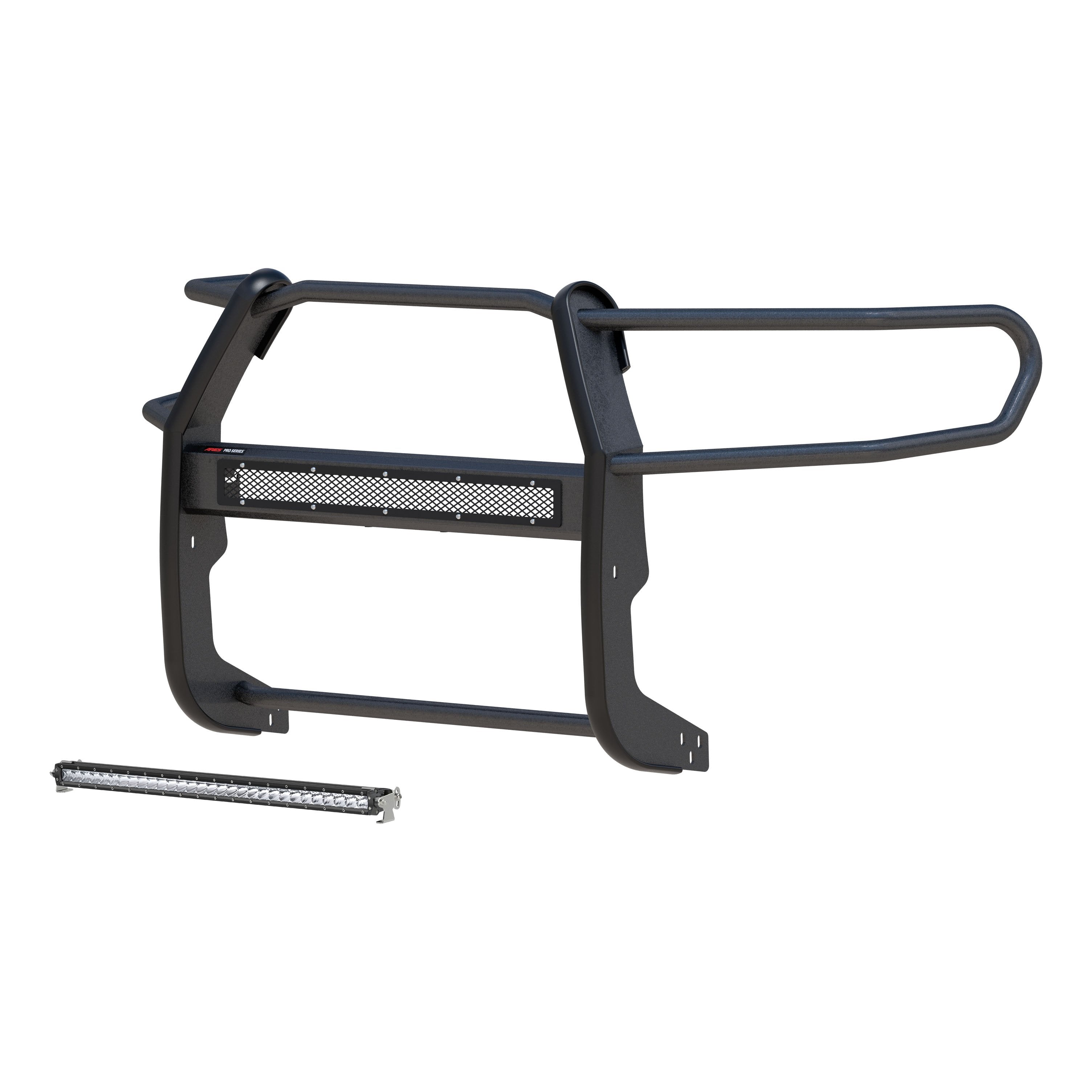 ARIES Pro Series Black Steel Grille Guard with Light Bar, 2016-2023 Toyota Tacoma