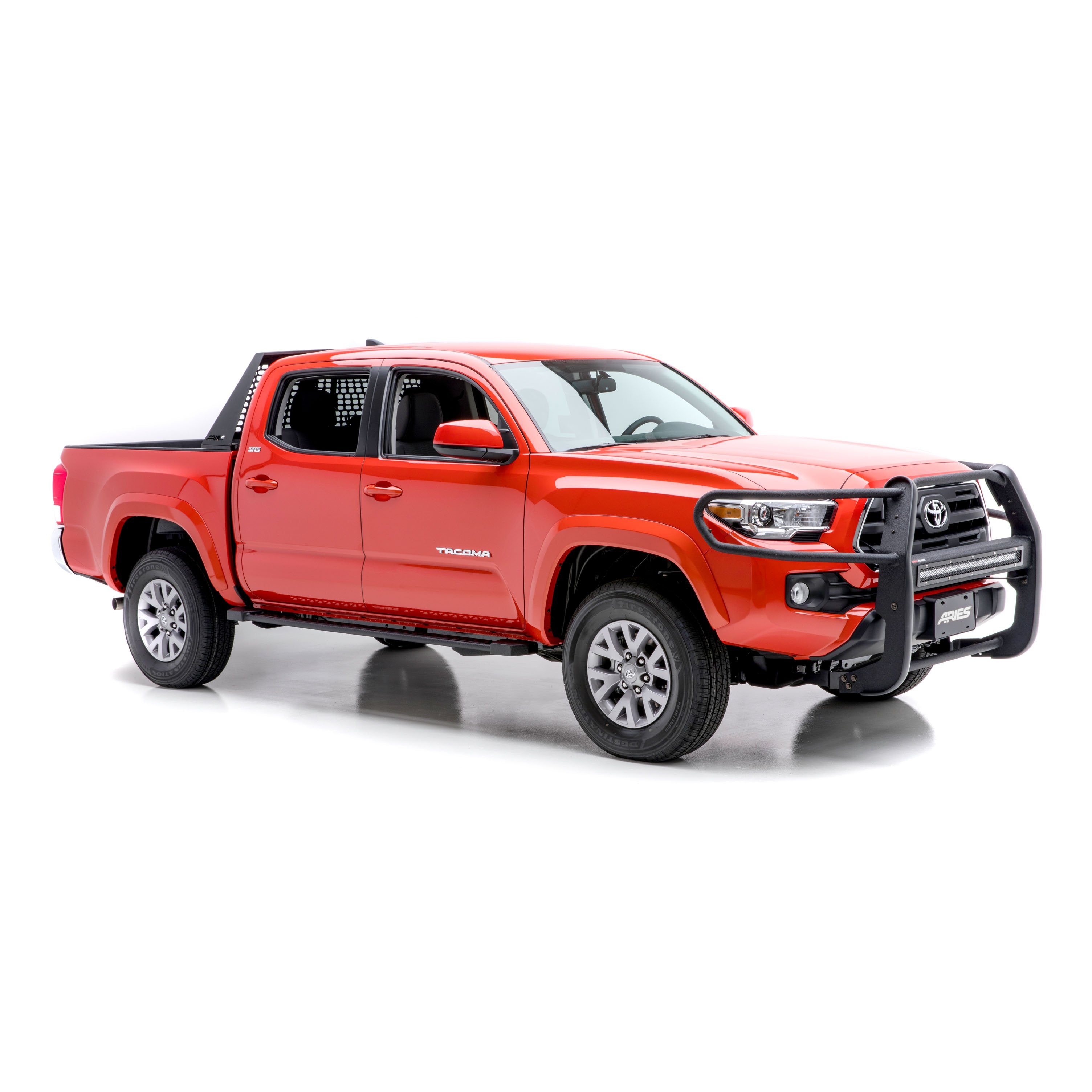 ARIES Pro Series Black Steel Grille Guard with Light Bar, 2016-2023 Toyota Tacoma