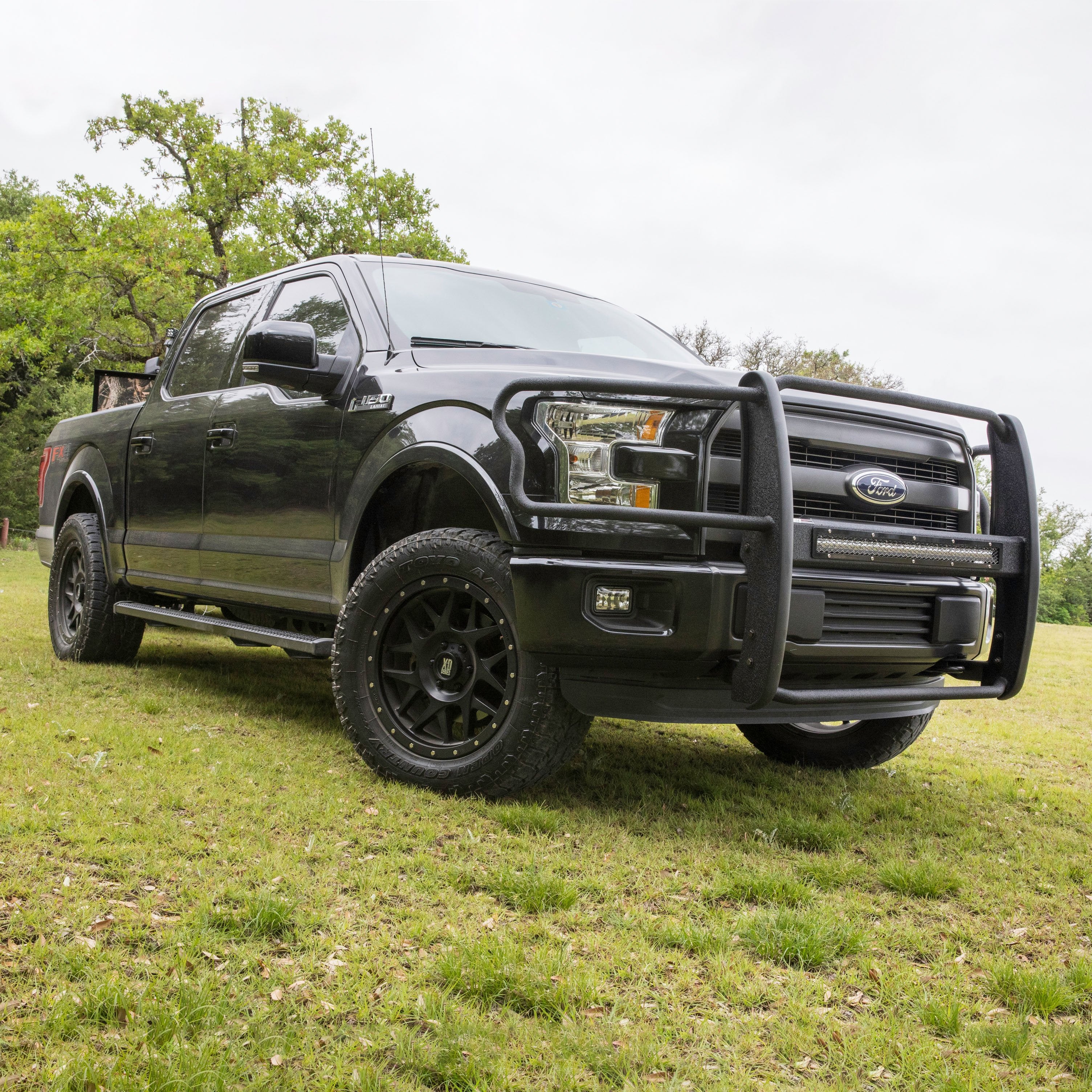 ARIES Pro Series Black Steel Grille Guard with Light Bar, 2015-2020 Ford F-150