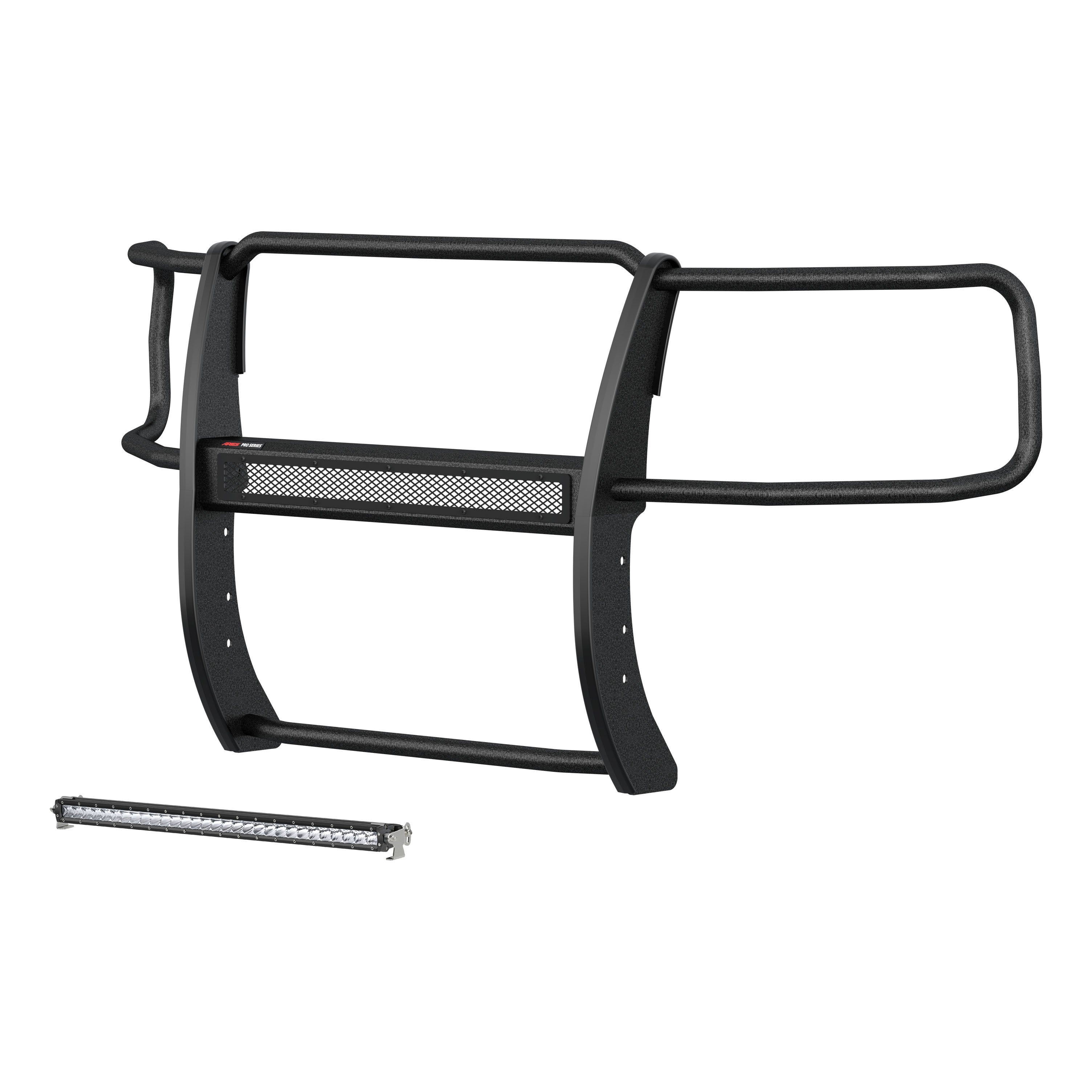 ARIES Pro Series Black Steel Grille Guard with Light Bar, 2019 Chevy Silverado 1500 LD