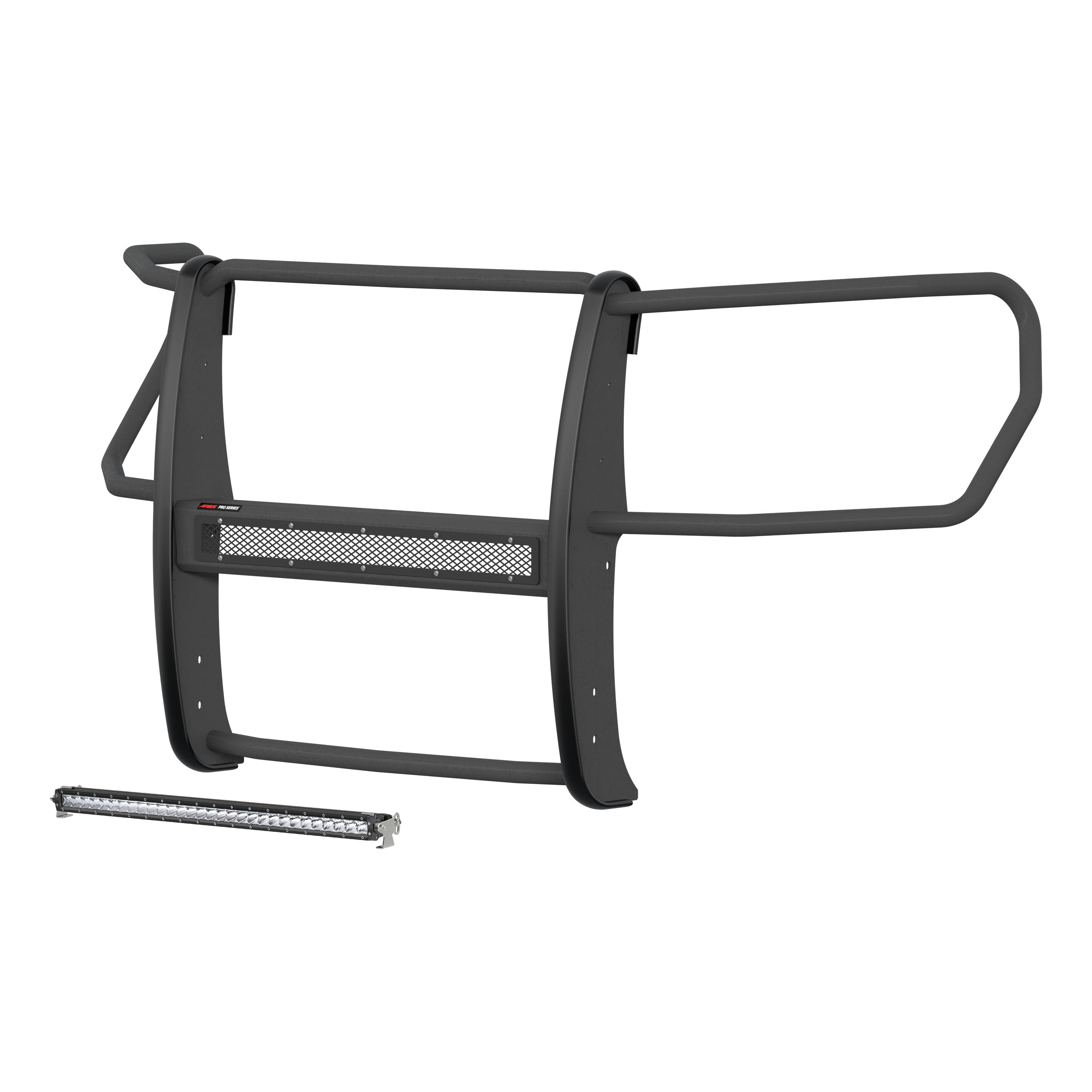 ARIES Pro Series Black Steel Grille Guard with Light Bar, 2019-2021 Chevy Silverado 1500