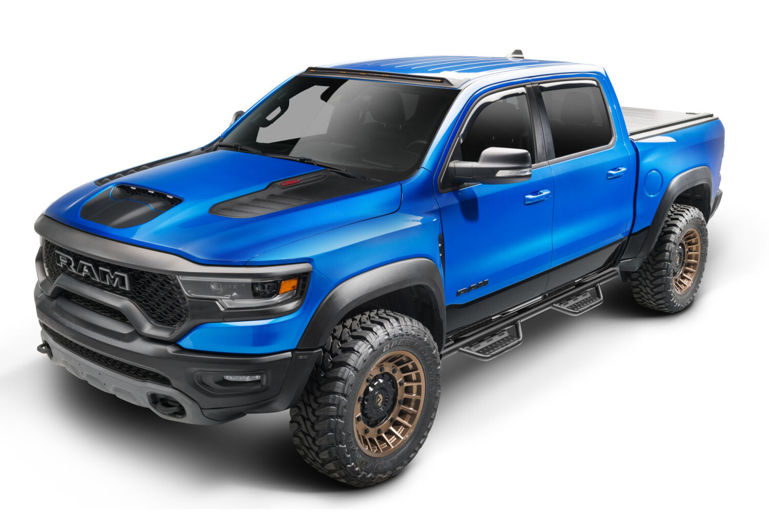Nerf Step RS Bar Cab Length (2 Steps per Side) 2019-2025 (New Body Style) Ram 1500 Crew Cab Textured Black NFab
