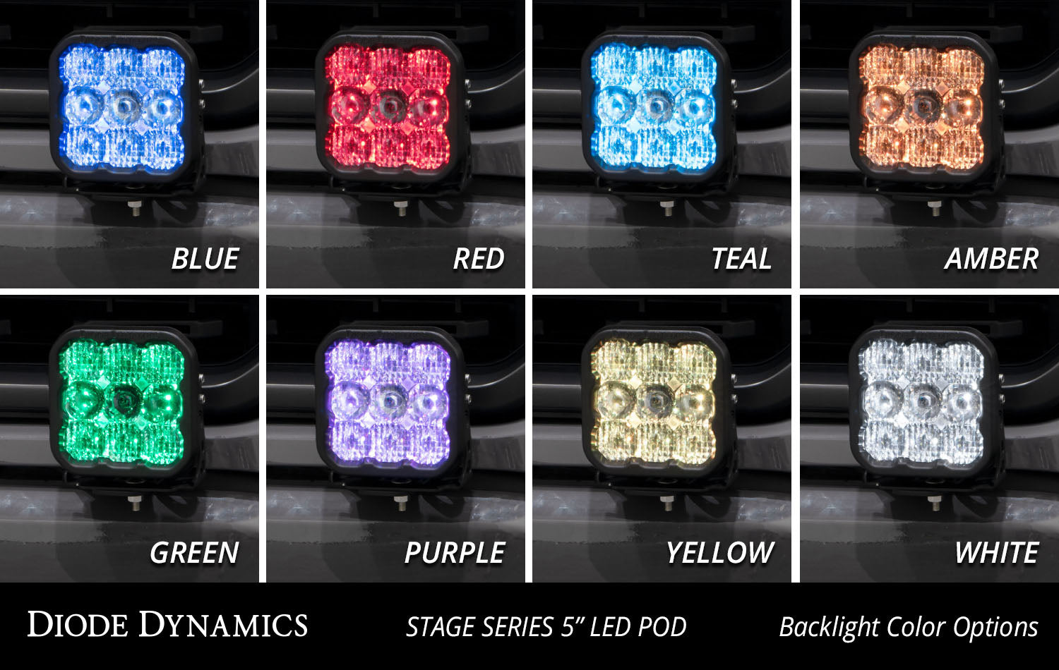 Diode Dynamics SS5 Bumper LED Pod Light Kit for 2021-2023 Ford F-150 Sport Yellow Combo