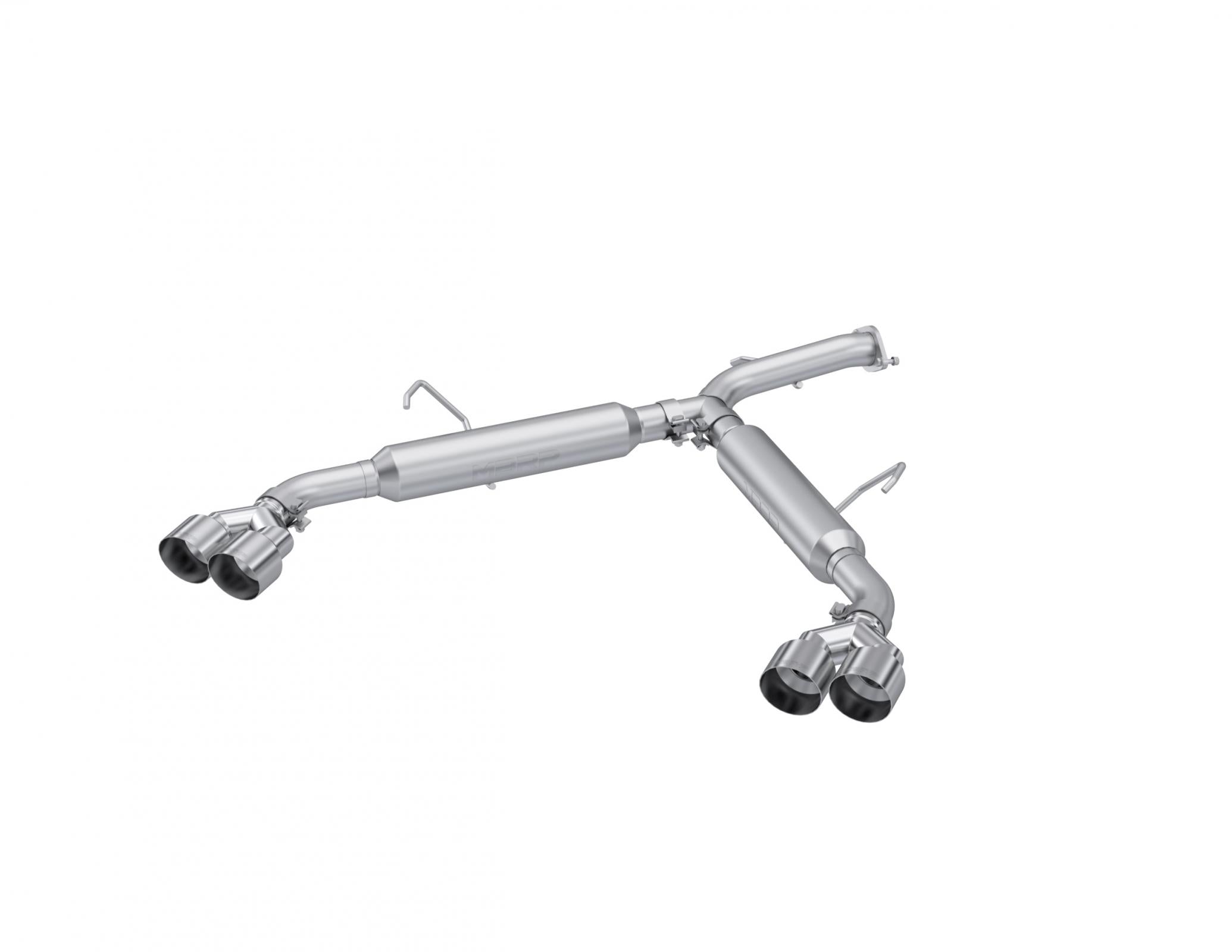 22-Up Kia Forte GT 1.6L Turbo Sedan 2.5 Inch Axle-Back Exhaust System, Armor Lite, Aluminized Steel Dual Split with Quad Exhaust Tips, - Apollo Off-Road