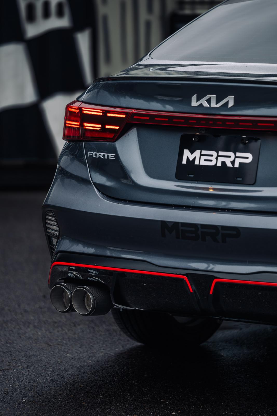 22-Up Kia Forte GT 1.6L Turbo T304 Stainless Steel 2.5 Inch Axle-Back Dual Split Rear with Quad Carbon Fiber Tips Armor Pro - Apollo Off-Road