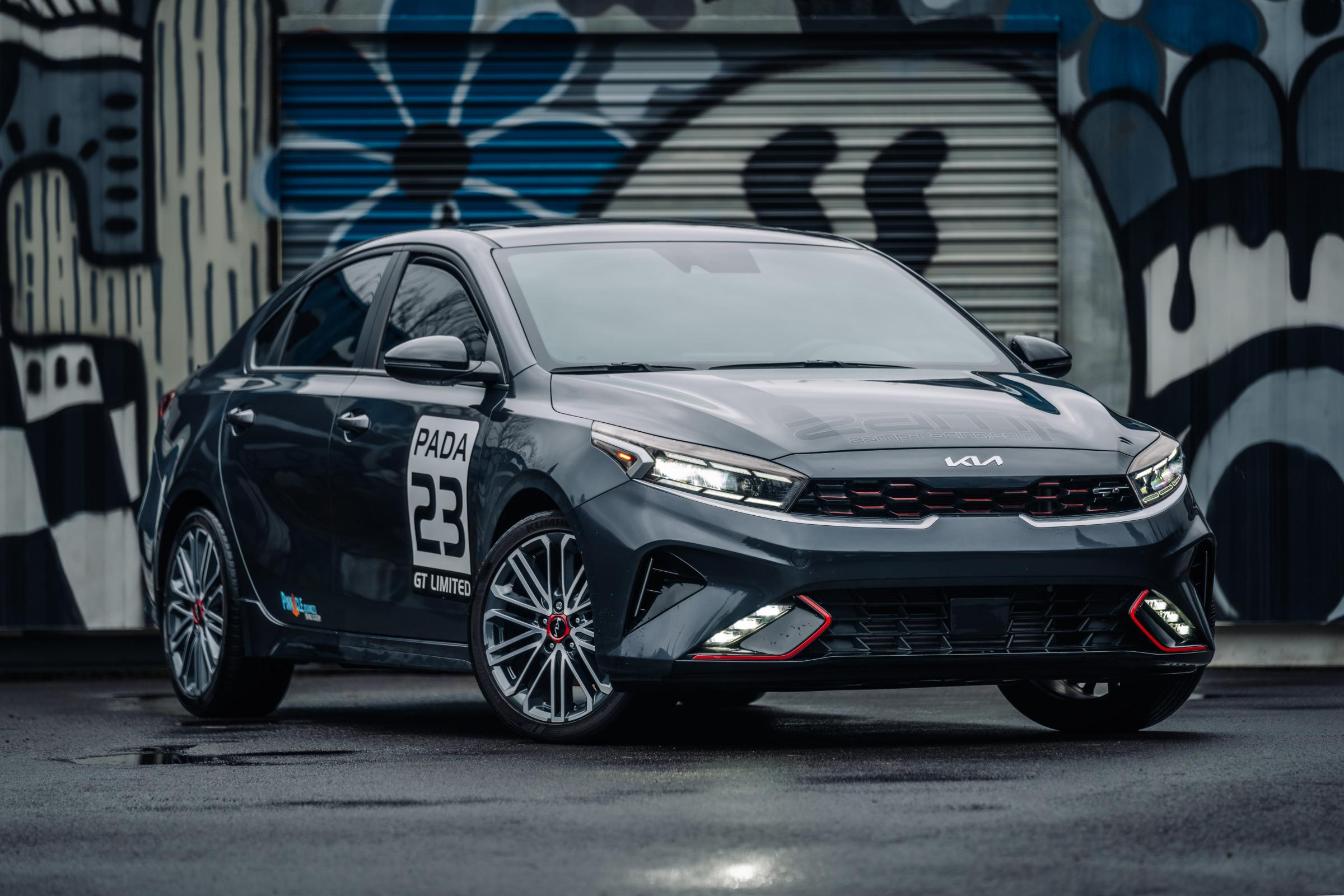 22-Up Kia Forte GT 1.6L Turbo T304 Stainless Steel 2.5 Inch Axle-Back Dual Split Rear with Quad Carbon Fiber Tips Armor Pro - Apollo Off-Road