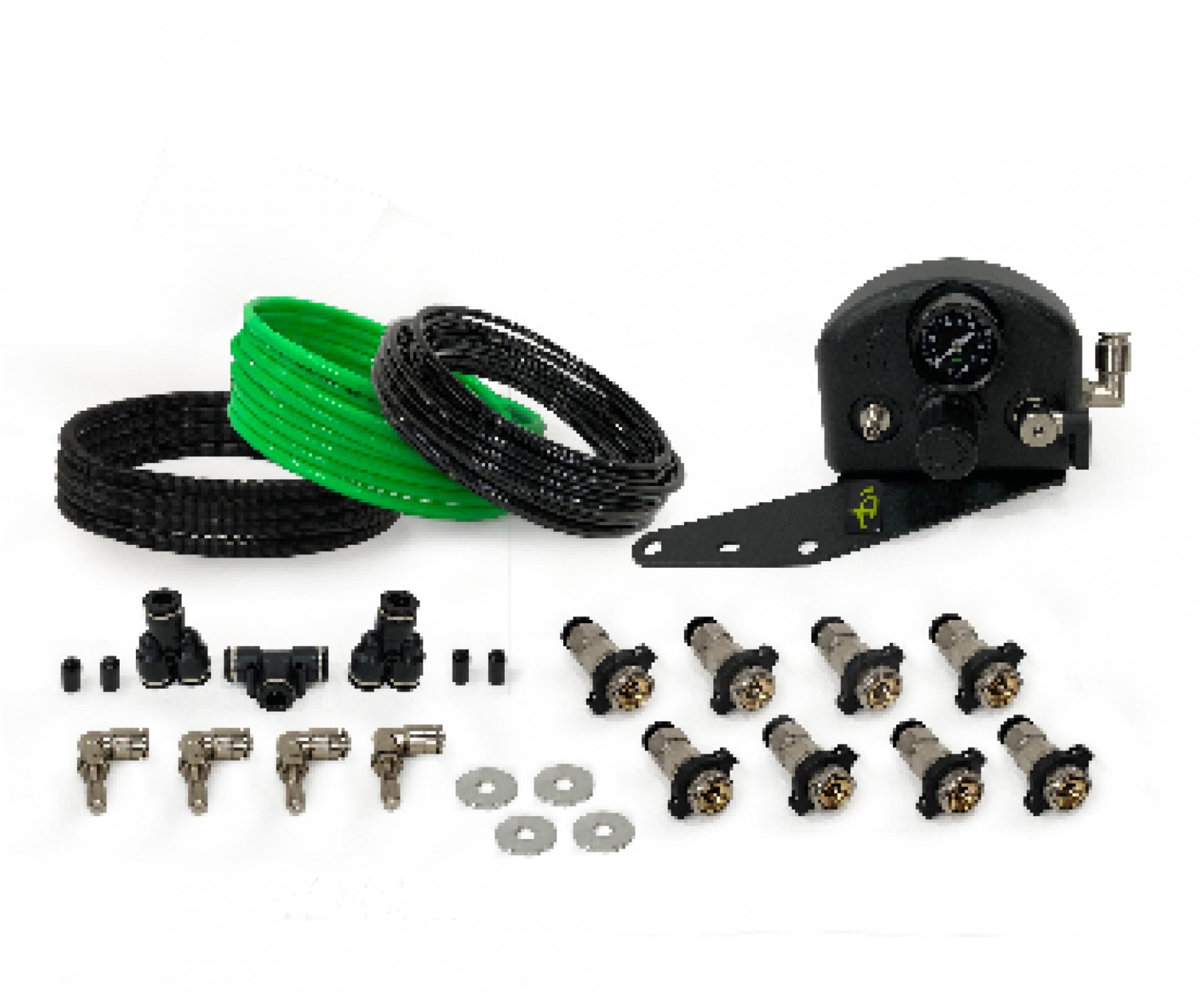 4 Tire Inflation System Ford Raptor Engine Bay W/Engine Mount With Box Fittings Hoses and Storage Bag Black UP Down Air