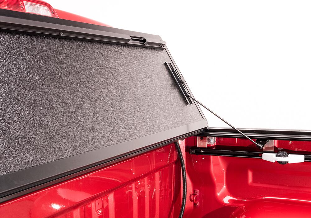 BAKFlip G2 Hard Folding Truck Bed Cover Rail Mounts Near Top of Bed Rail Rails Can Be Lowered Using Drop Down Brackets 2007-2021 Toyota Tundra 5 Foot 6 Inch Bed with Deck Rail System without Trail Special Edition Storage Boxes BAK