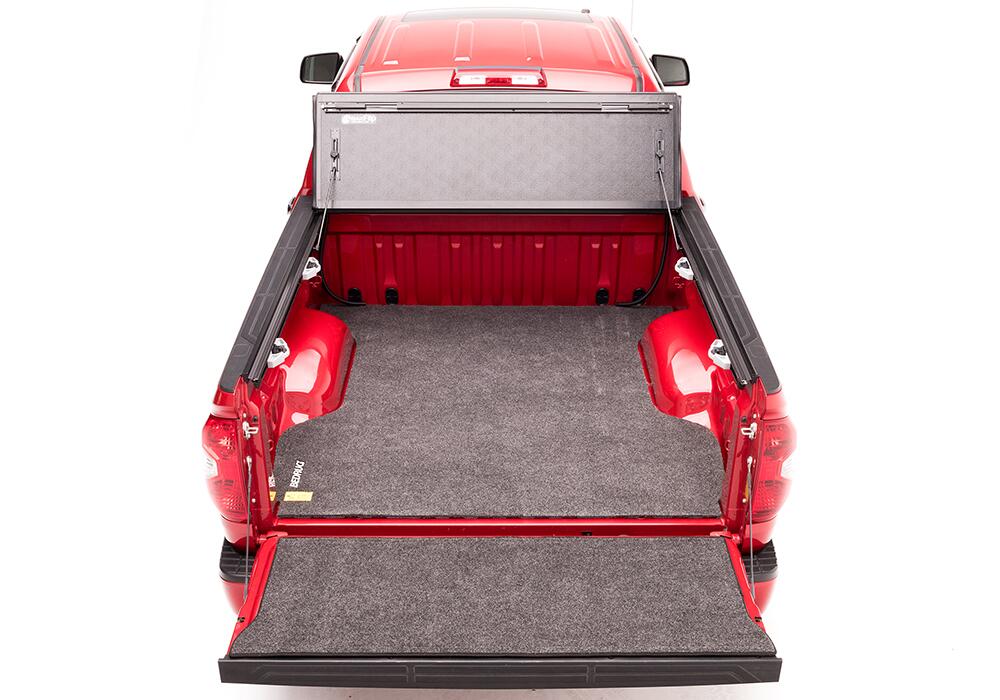 BAKFlip G2 Hard Folding Truck Bed Cover Rail Mounts Near Top of Bed Rail Rails Can Be Lowered Using Drop Down Brackets 2007-2021 Toyota Tundra 5 Foot 6 Inch Bed with Deck Rail System without Trail Special Edition Storage Boxes BAK