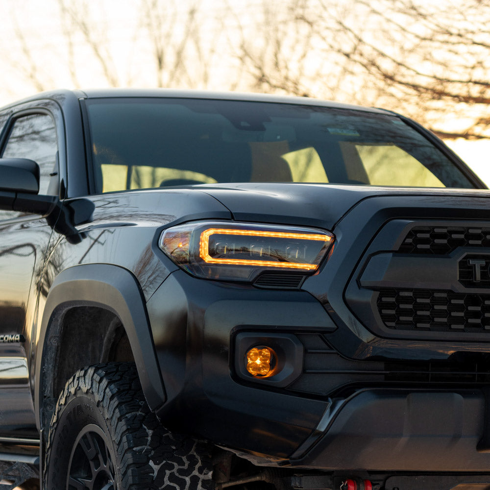 2016-2023 Toyota Tacoma LED Projector Headlights with Selectable DRL Chrome (pair) - Apollo Off-Road