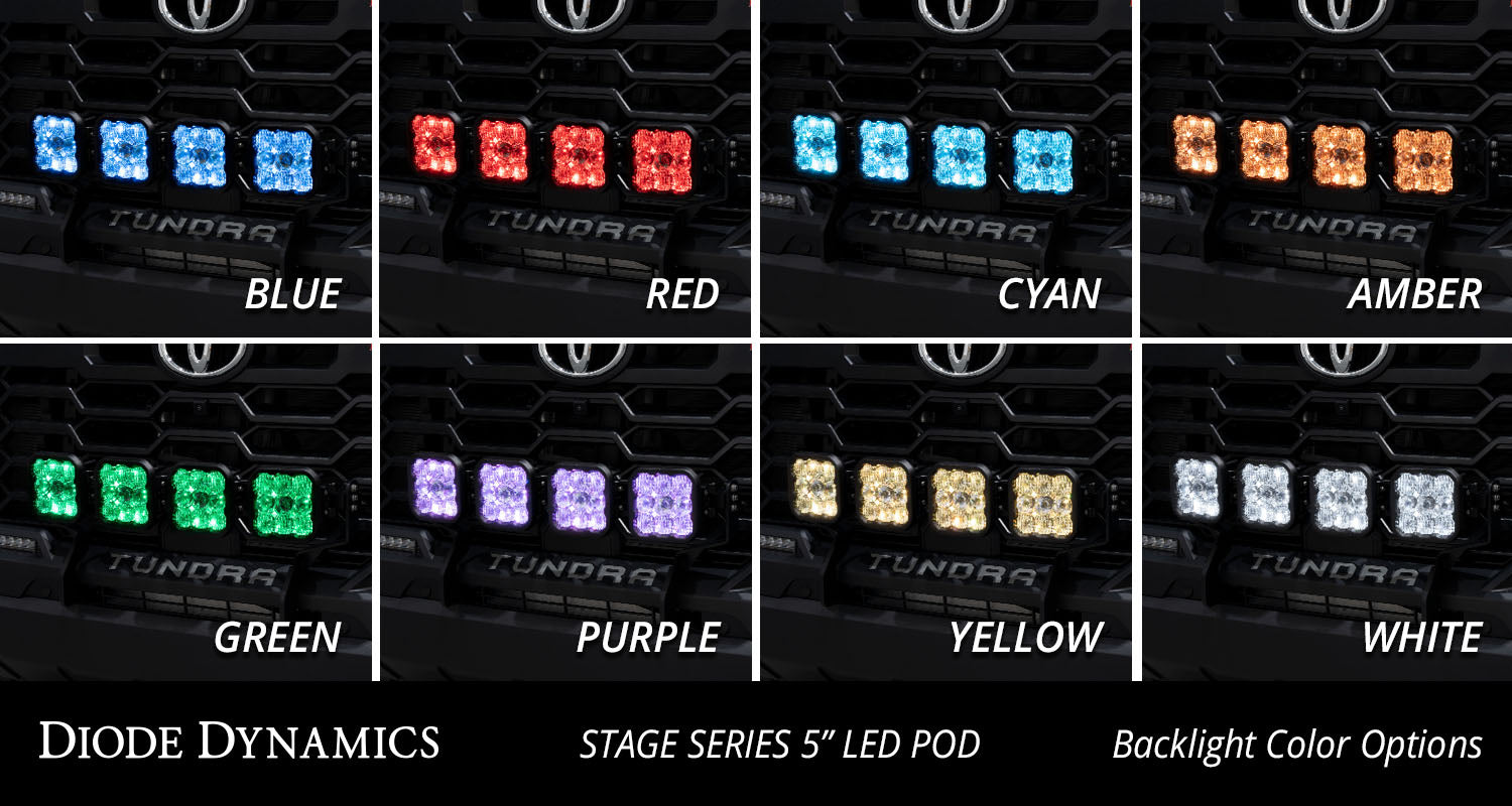 Diode Dynamics SS5 Grille CrossLink Lightbar Kit for 2022+ Toyota Tundra Pro White Combo