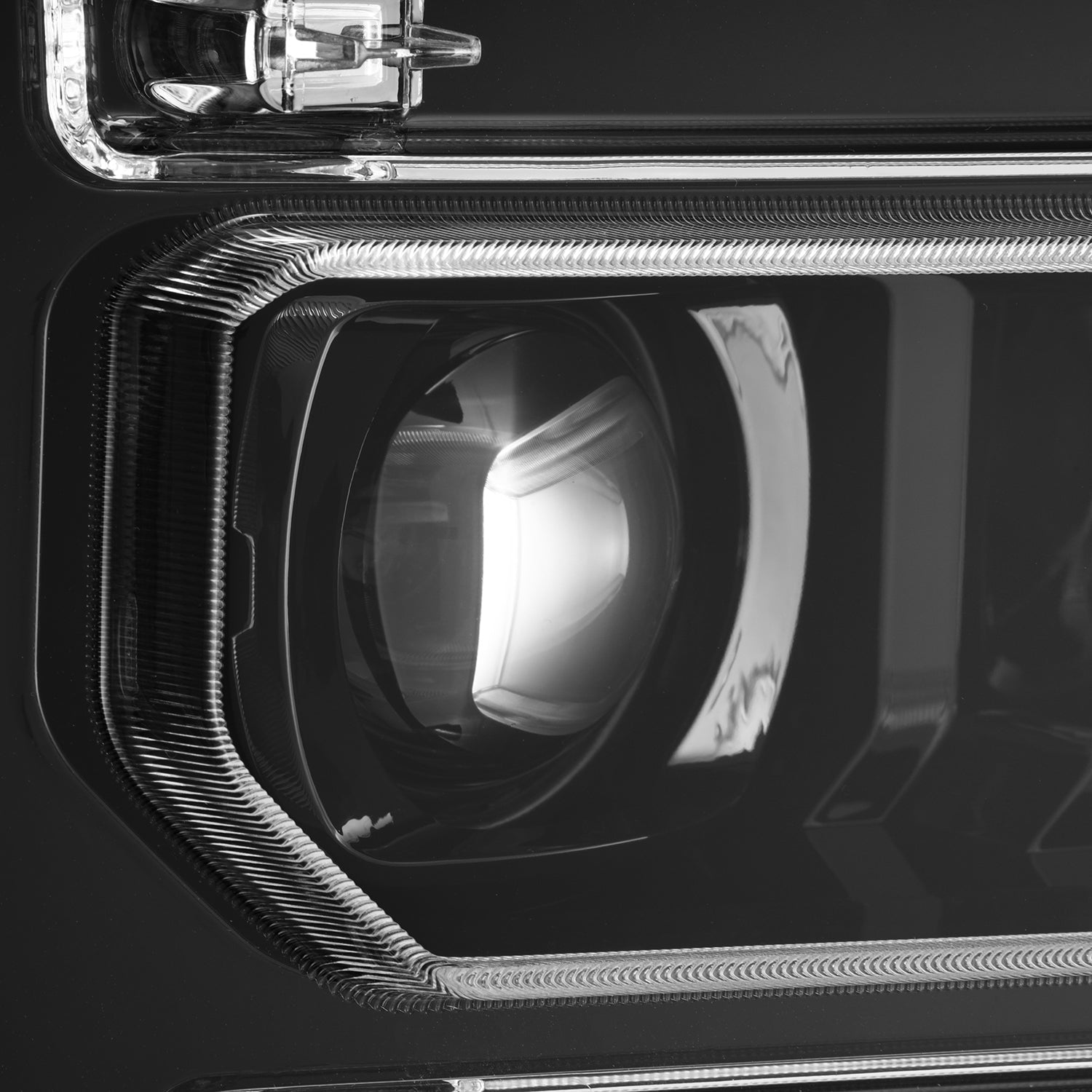 23-26 Ford Super Duty LUXX-Series LED Projector Headlights Alpha-Black - Apollo Off-Road
