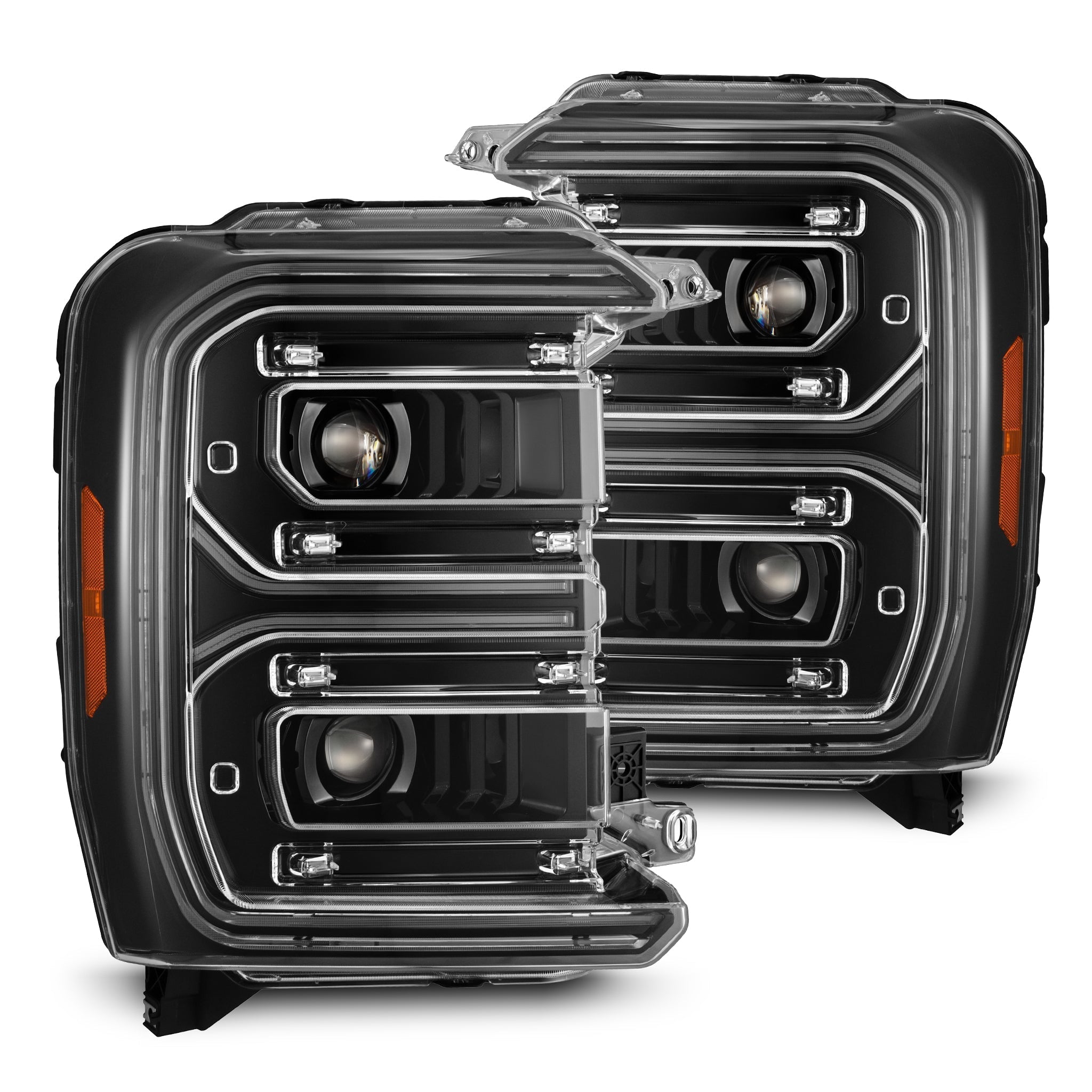 23-26 Ford Super Duty LUXX-Series LED Projector Headlights Alpha-Black - Apollo Off-Road
