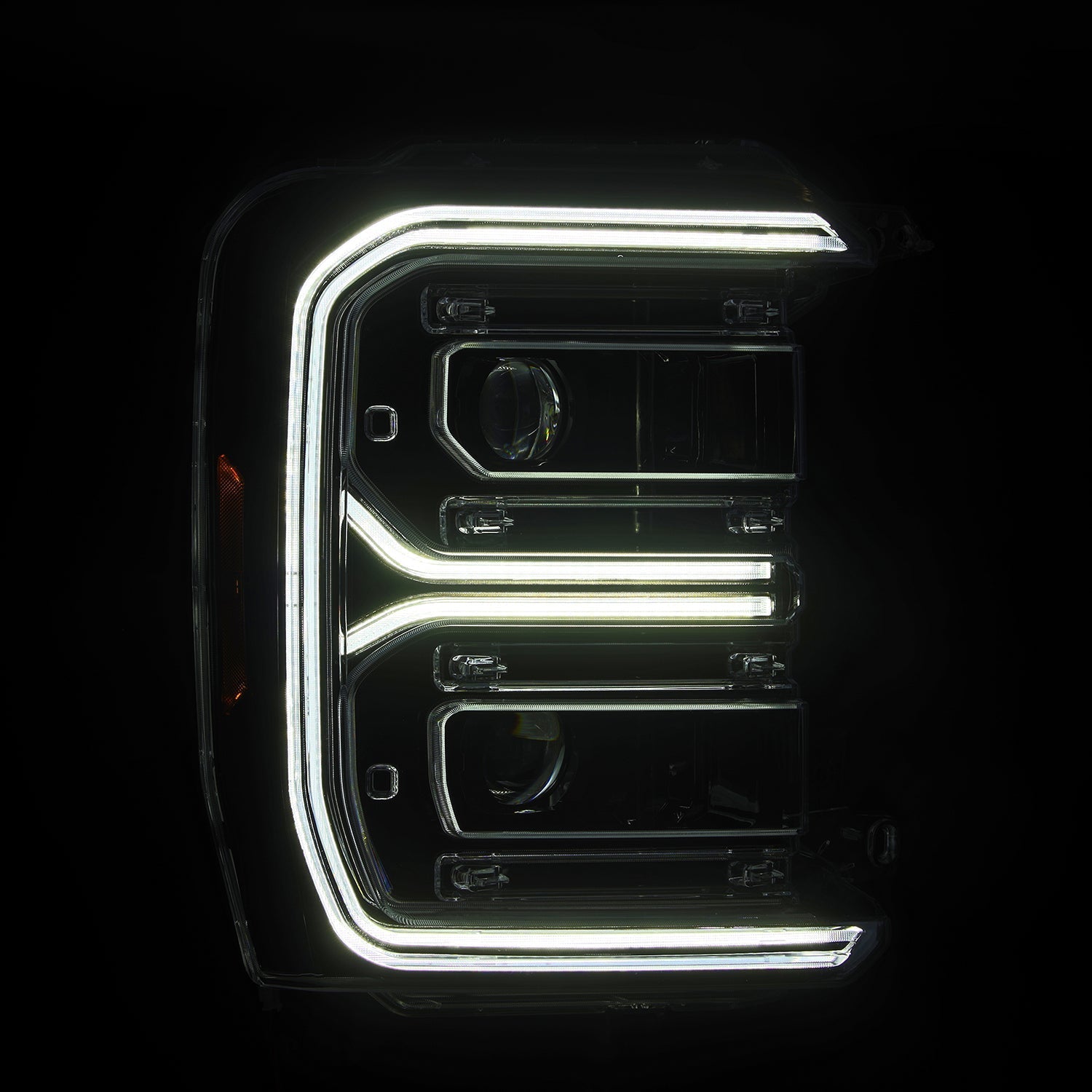 23-26 Ford Super Duty LUXX-Series LED Projector Headlights Alpha-Black - Apollo Off-Road