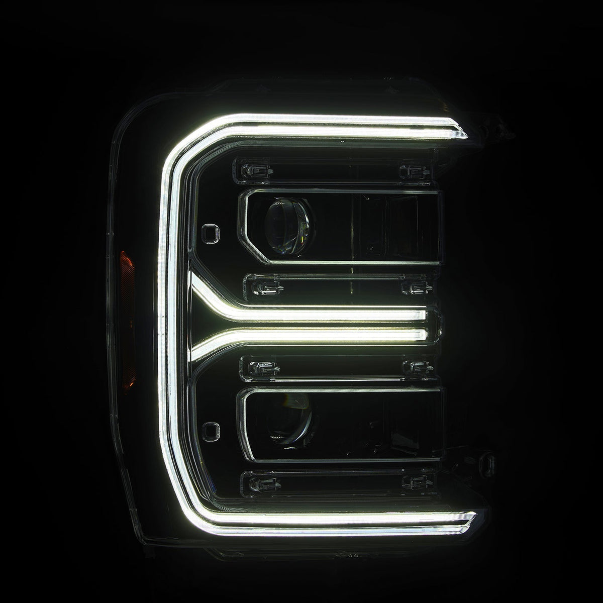 23-26 Ford Super Duty LUXX-Series LED Projector Headlights Alpha-Black - Apollo Off-Road