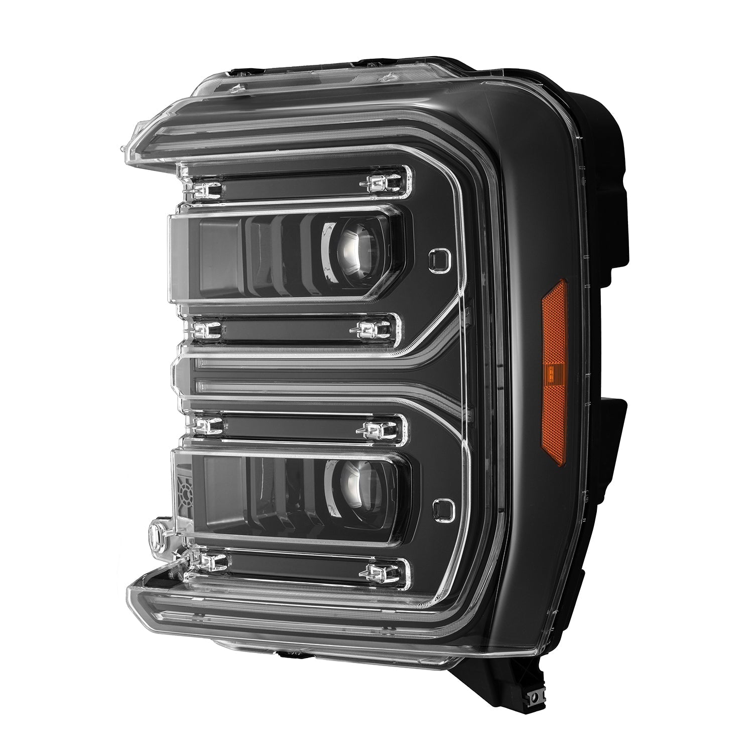 23-26 Ford Super Duty LUXX-Series LED Projector Headlights Alpha-Black - Apollo Off-Road