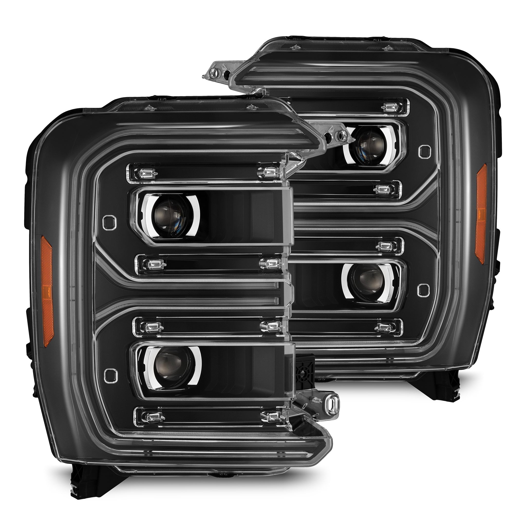 23-26 Ford Super Duty LUXX-Series LED Projector Headlights Black - Apollo Off-Road