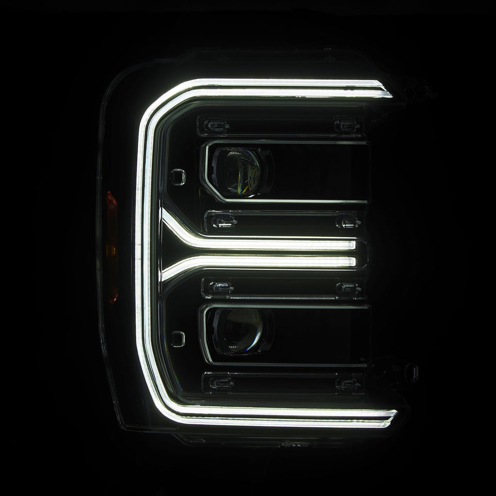 23-26 Ford Super Duty LUXX-Series LED Projector Headlights Black - Apollo Off-Road