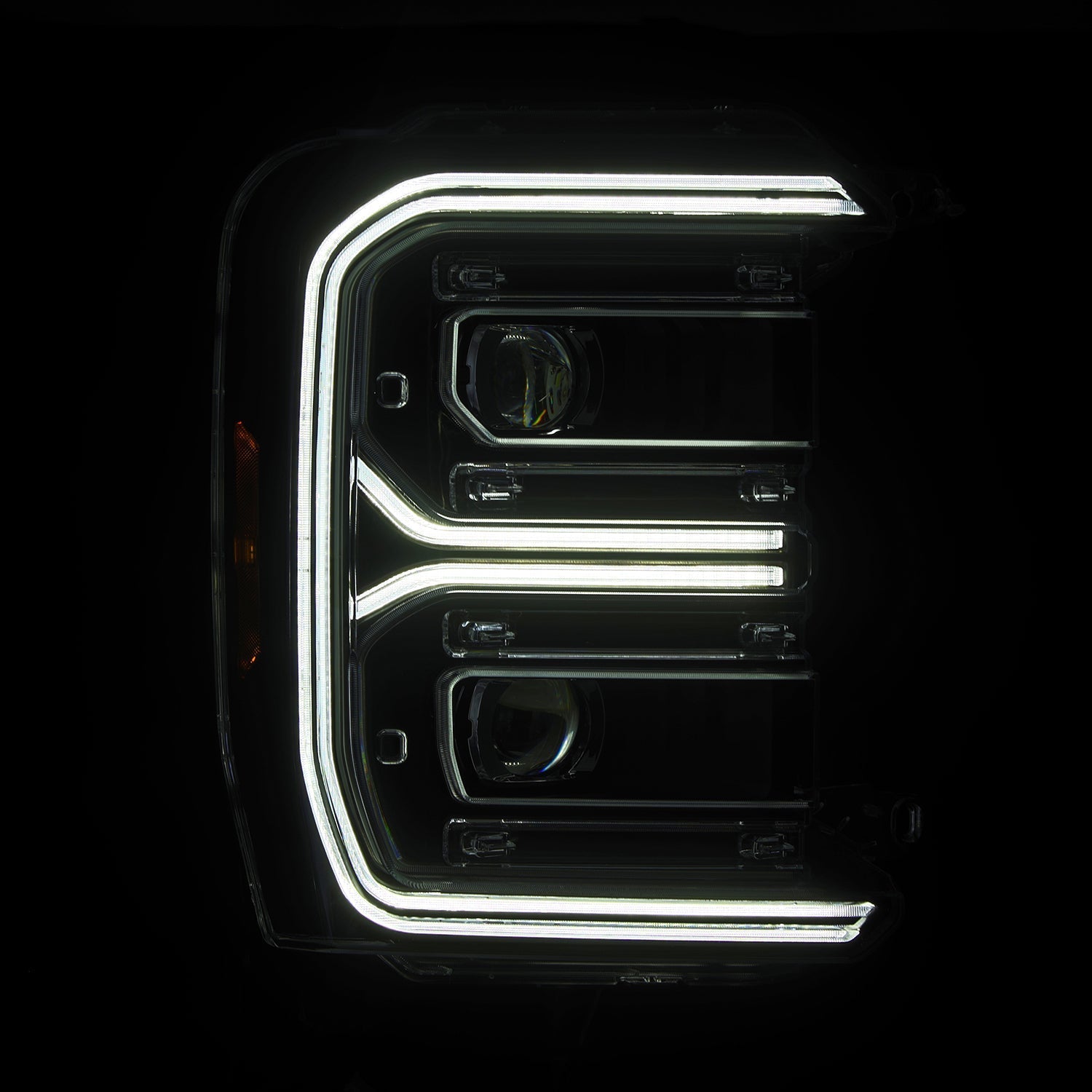 23-26 Ford Super Duty LUXX-Series LED Projector Headlights Black - Apollo Off-Road