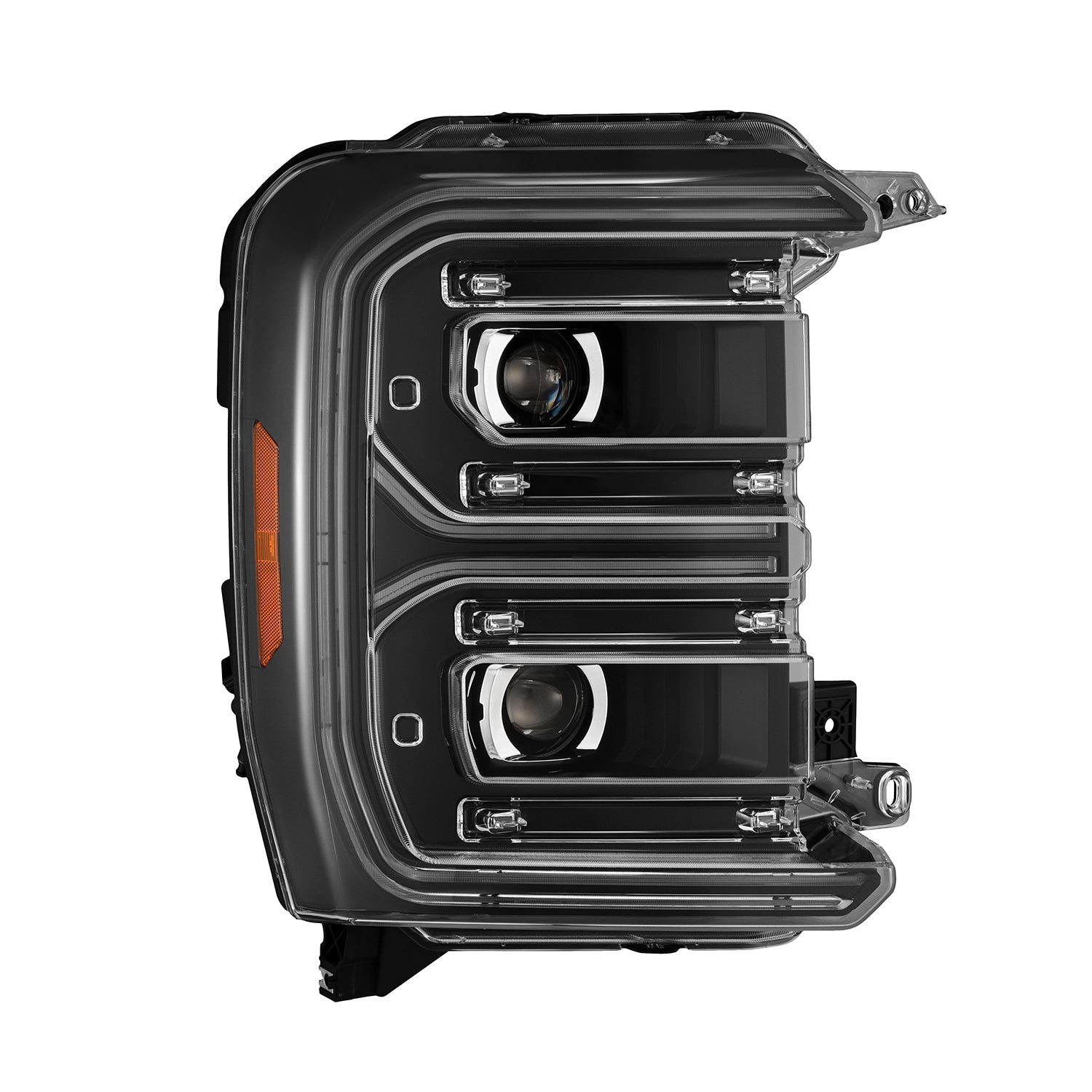 23-26 Ford Super Duty LUXX-Series LED Projector Headlights Black - Apollo Off-Road