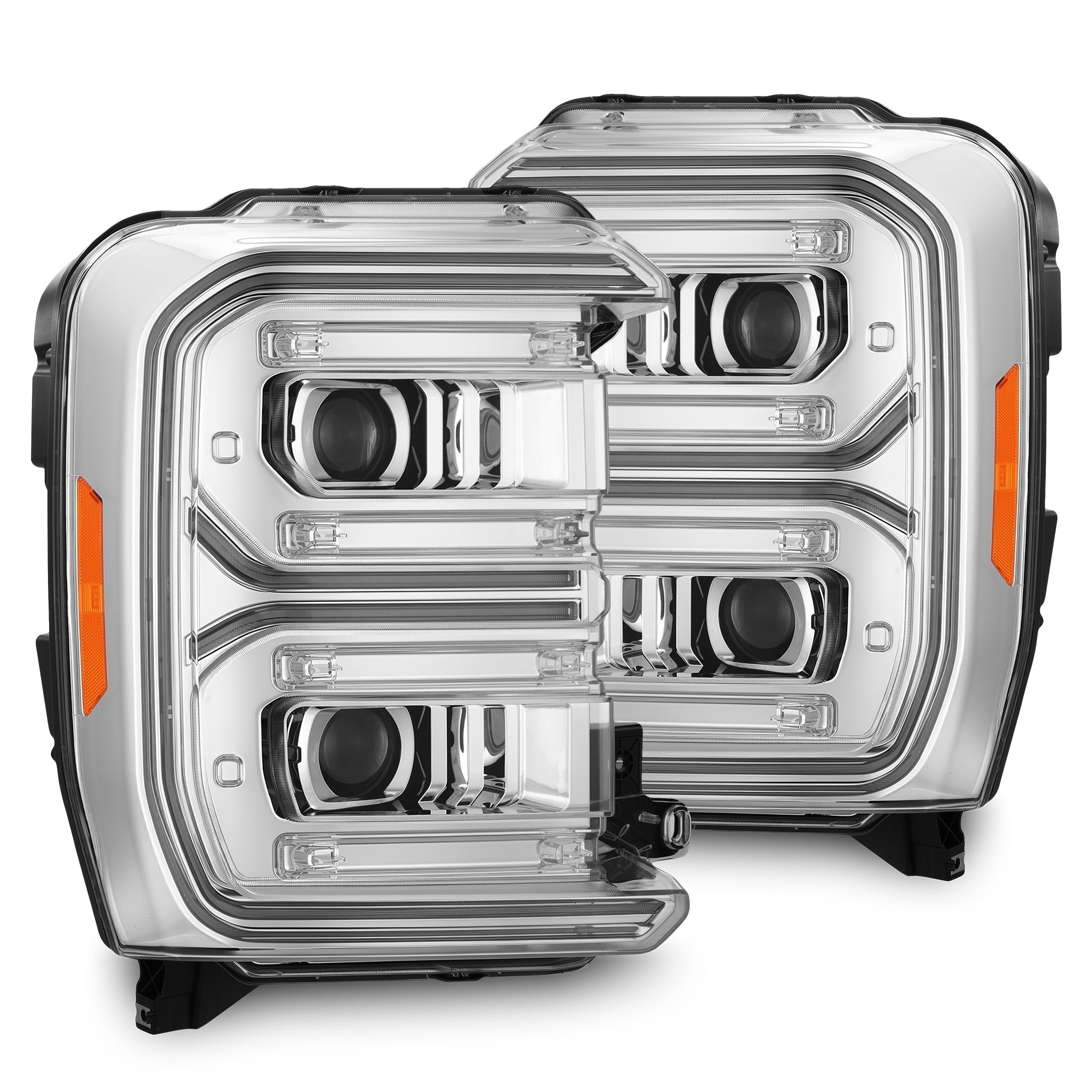 23-26 Ford Super Duty LUXX-Series LED Projector Headlights Chrome - Apollo Off-Road
