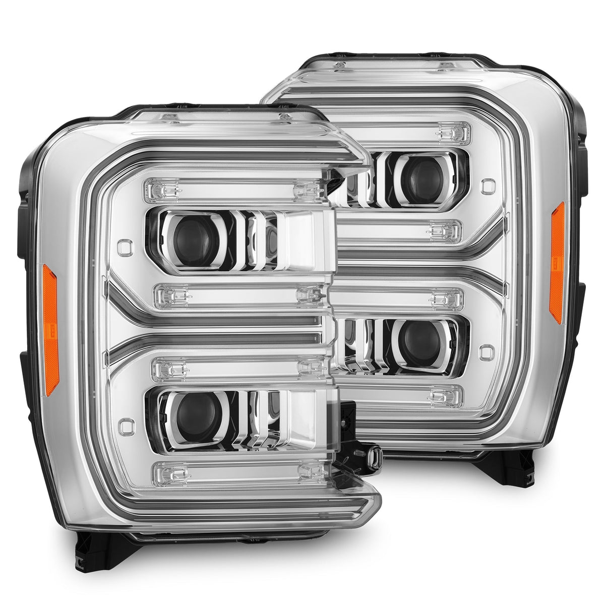 23-26 Ford Super Duty LUXX-Series LED Projector Headlights Chrome - Apollo Off-Road