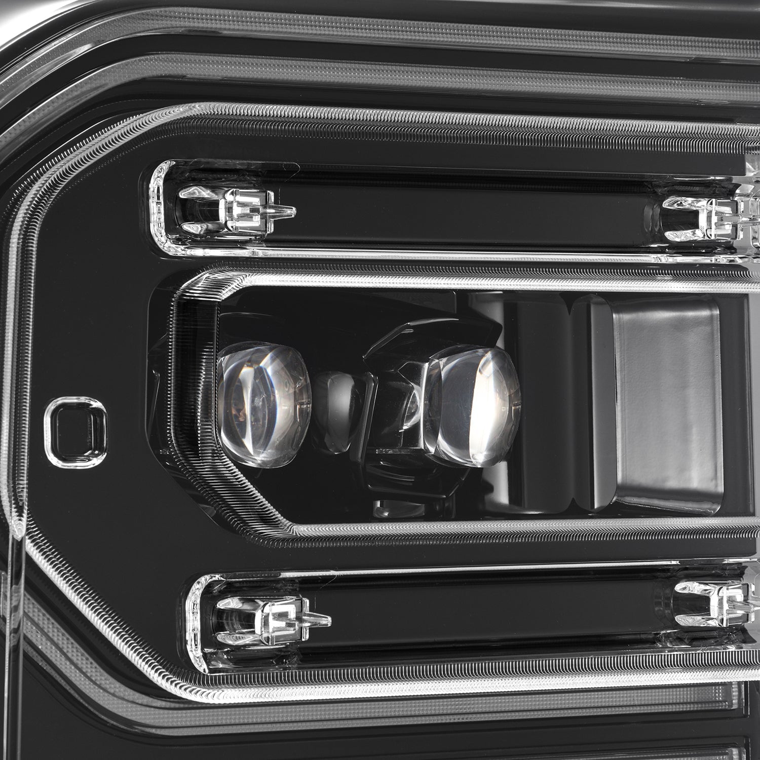 23-26 Ford Super Duty NOVA-Series LED Projector Headlights Alpha-Black - Apollo Off-Road
