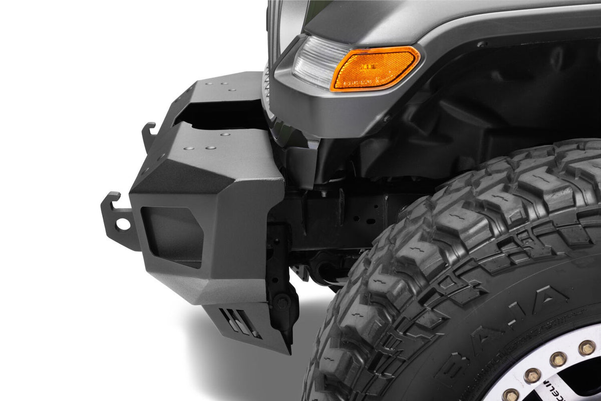 Trailline Front Stubby Bumper Textured Black 2018-2026 Jeep Wrangler JL 2020-2025 Jeep Gladiator Go Rhino