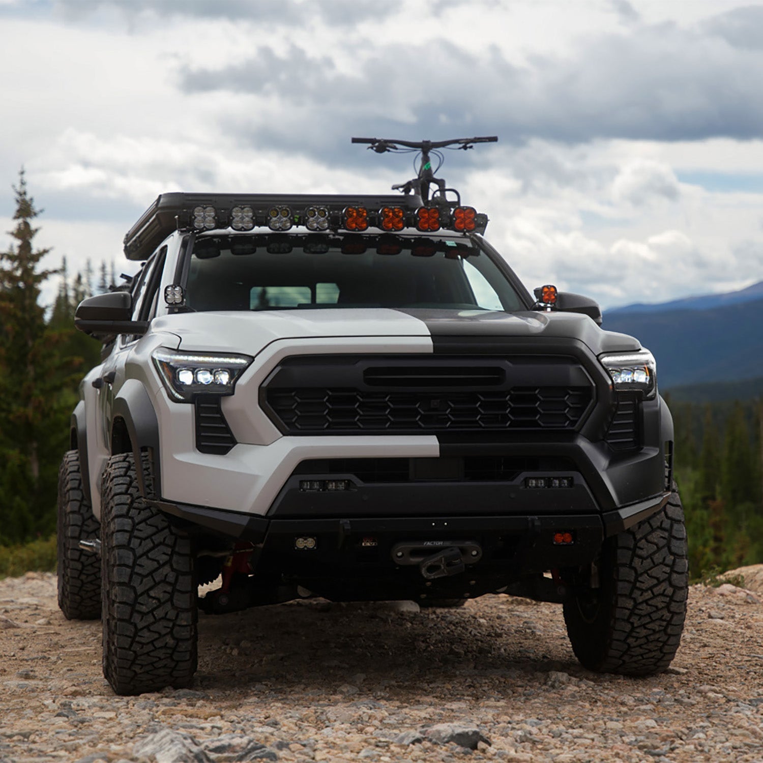 24-24 Toyota Tacoma NOVA-Series LED Projector Headlights Black - Apollo Off-Road