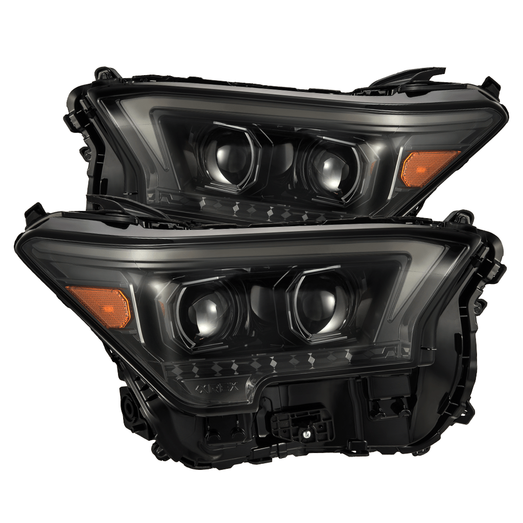 24-25 Toyota 4Runner/Tacoma LUXX-Series LED Projector Headlights Alpha-Black - Apollo Off-Road