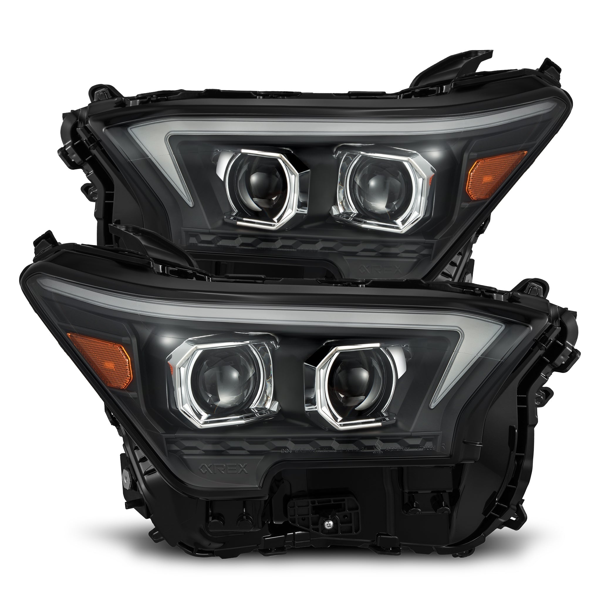24-25 Toyota 4Runner/Tacoma LUXX-Series LED Projector Headlights Black - Apollo Off-Road