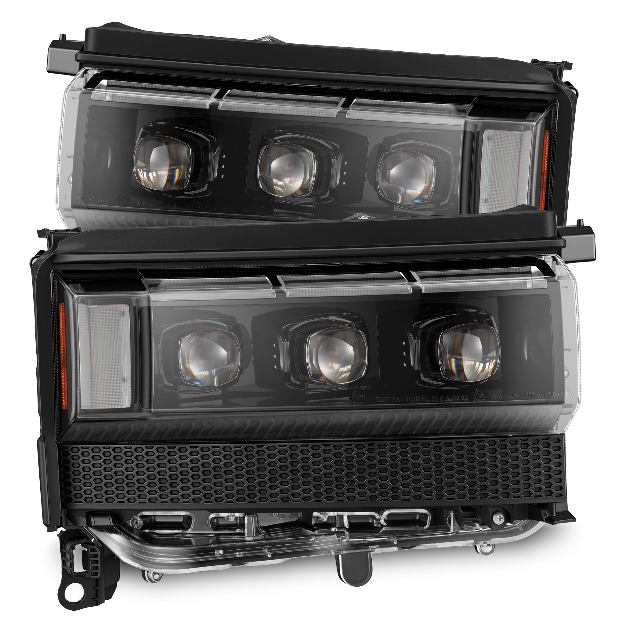 24-26 Toyota Land Cruiser NOVA-Series LED Projector Headlights Alpha-Black - Apollo Off-Road
