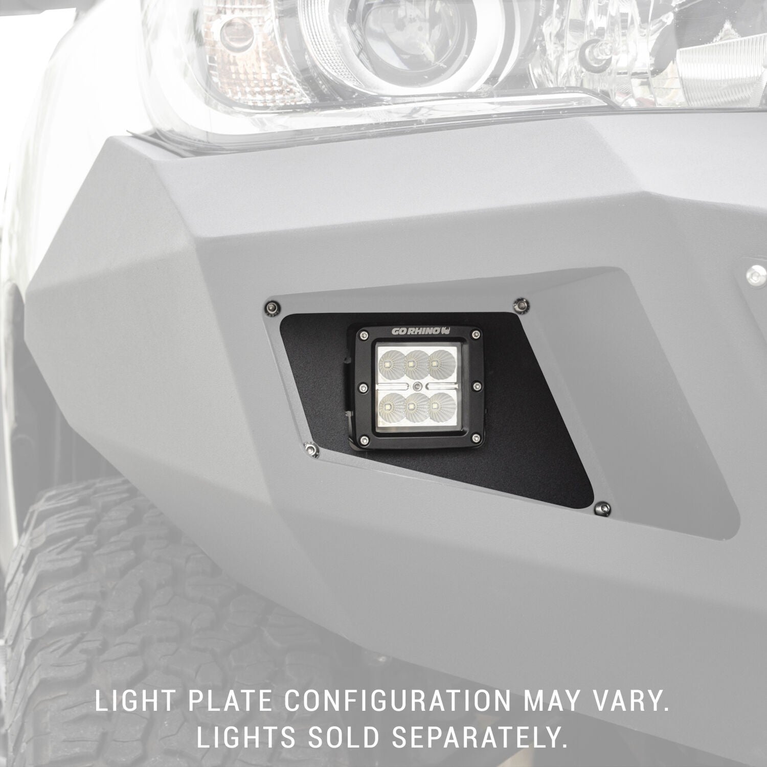 BR6/BR11 Light Plates Textured Black Designed for Rigid D-Series 2010-2018 Dodge Ram 2500/3500 Without Park Sense Go Rhino