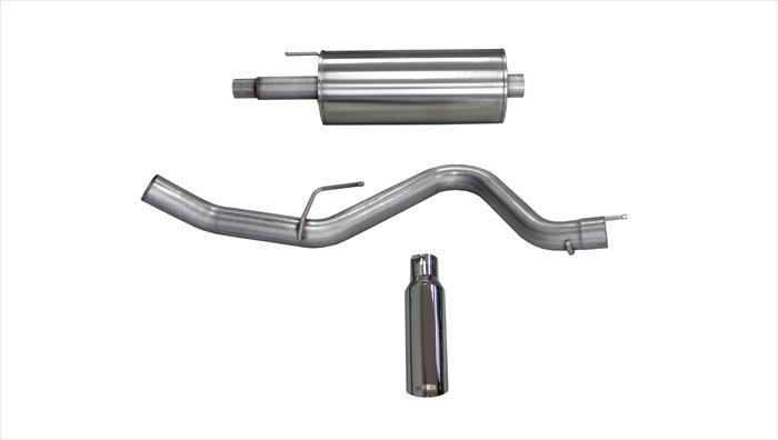 3.0 Inch Cat-Back Sport Single Side Exit Exhaust 4.0 Inch Slash Cut Polished Tip Ford F150 SuperCrew/SuperCab 5.0L V8 w/145/156.8/163.7 Inch WB Stainless Steel dB by Corsa Performance