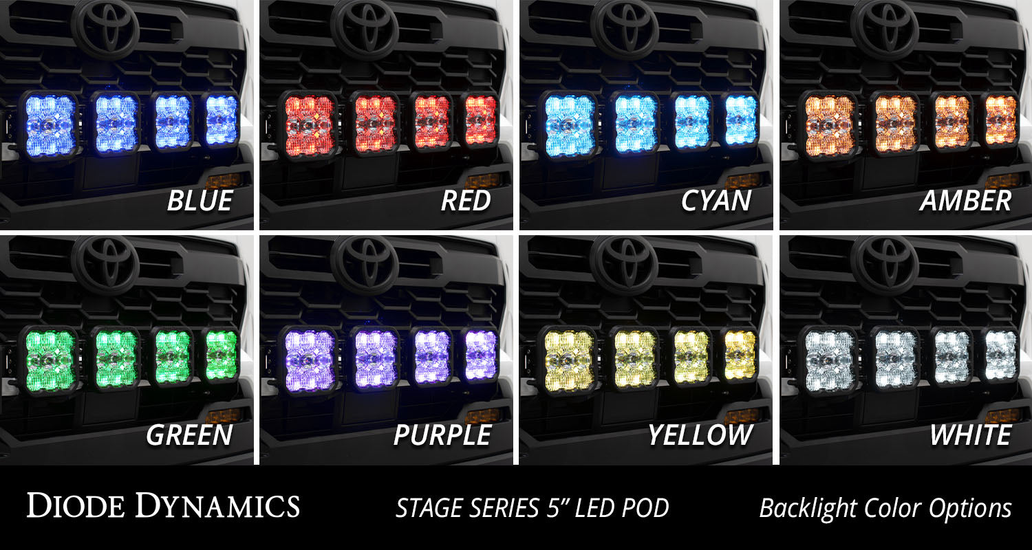 Diode Dynamics SS5 Grille CrossLink Lightbar Kit for 2024+ Toyota Tacoma Sport White Combo