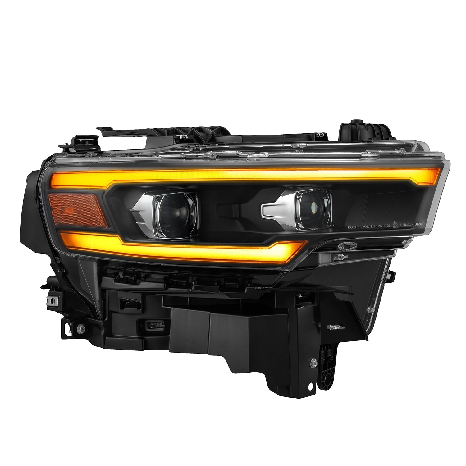 25-26 Ram 1500 LUXX-Series LED Projector Headlights Black - Apollo Off-Road