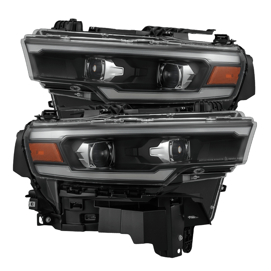 25-26 Ram 1500 LUXX-Series LED Projector Headlights Black - Apollo Off-Road