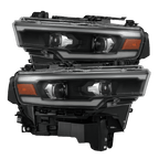 25-26 Ram 1500 LUXX-Series LED Projector Headlights Black - Apollo Off-Road